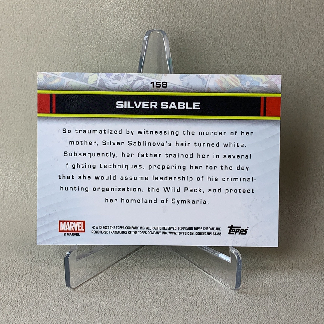 2026 Topps Marvel (MCU) Comics Chrome 漫威TC Silver Sable 银貂 40/99编 绿镭射折 激光折 折射 品相如图 凑套必备 佑哥