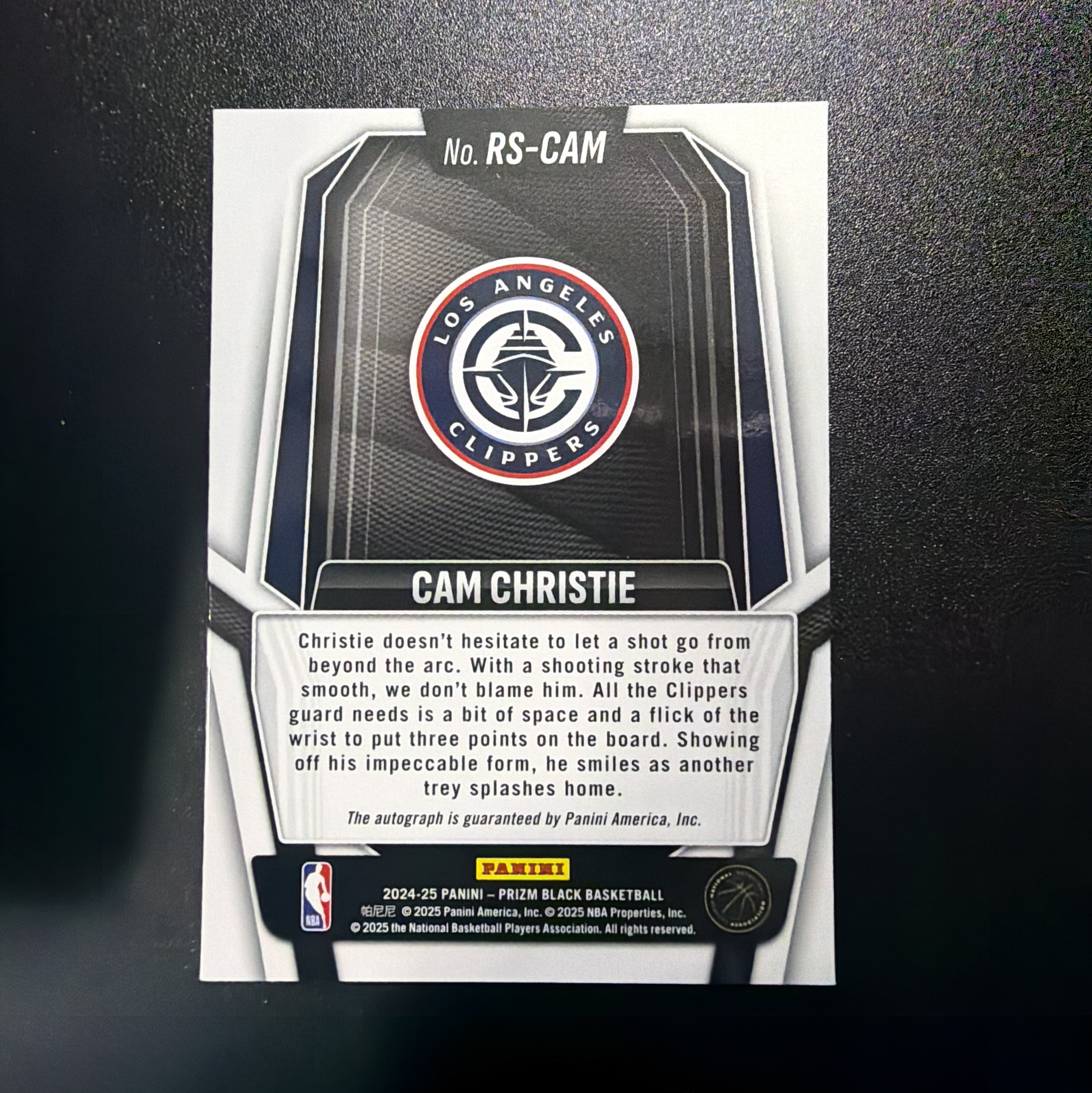 2024-25 Panini Prizm Cam Christie RC 【lge代卖】老小小 克里斯蒂 新秀 签字 pz 快船 投资 瑕疵如图 周军