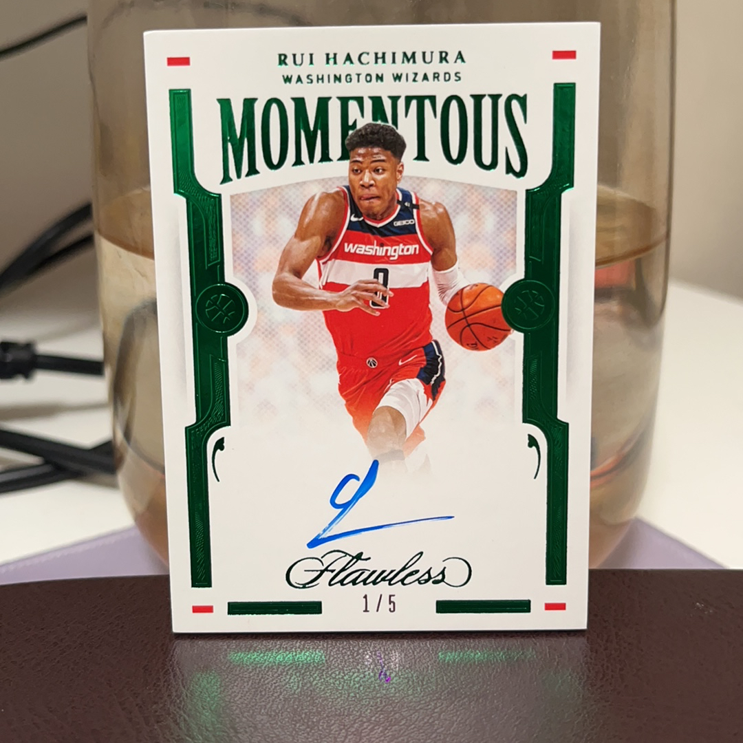 2020-21 Panini Flawless Rui Hachimura 手提 奇才 八村塁 1/5编 首编 MOM签 时刻 卡签 签字 专收必备 微瑕如图