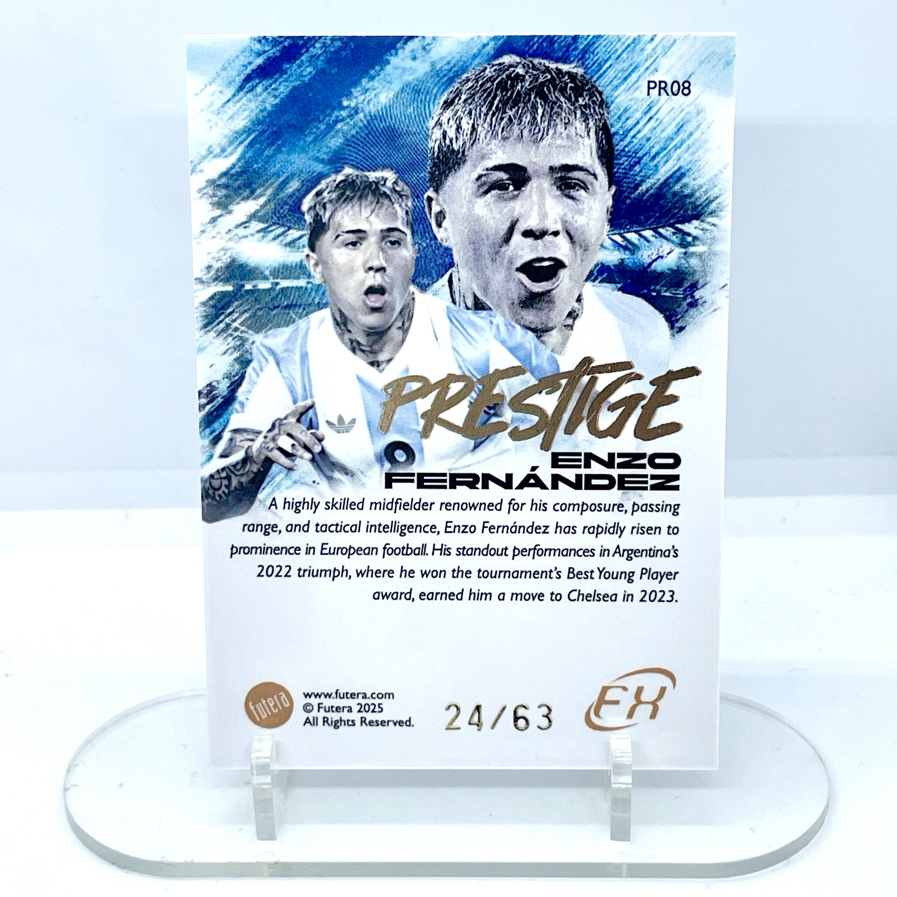 2025 Futera Argentina Enzo Fernandez Prestige 24/63编 声望特卡 恩佐 费尔南德斯 阿根廷 福特拉 梅西队友 切尔西队长【芥末-阿玮/庸】