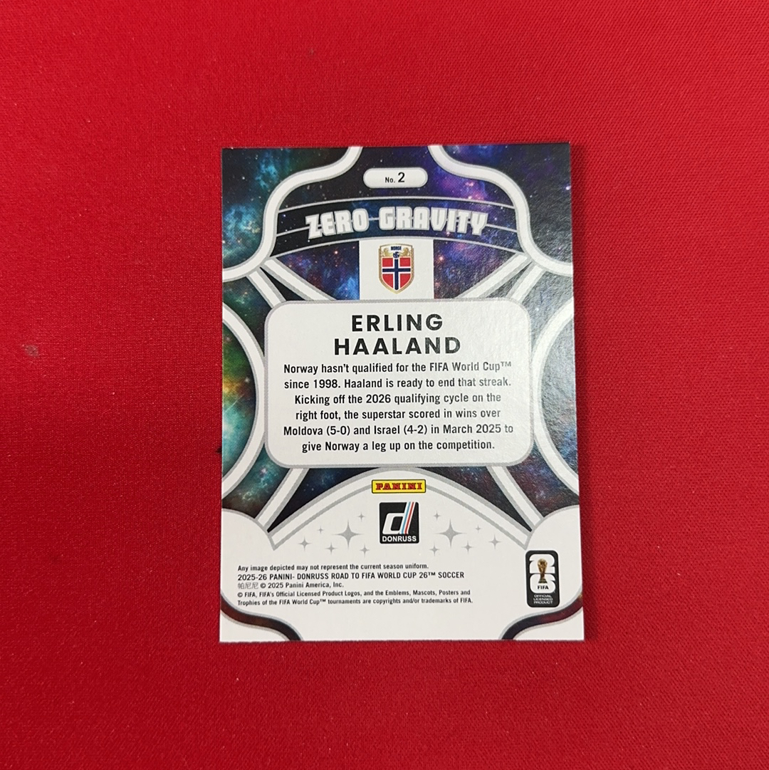 【四喜代拍】2025-26 Panini Donruss 世界杯 杜蕾斯 Erling Haaland 哈兰德 挪威 2零重力特卡 卡品如图(polo)