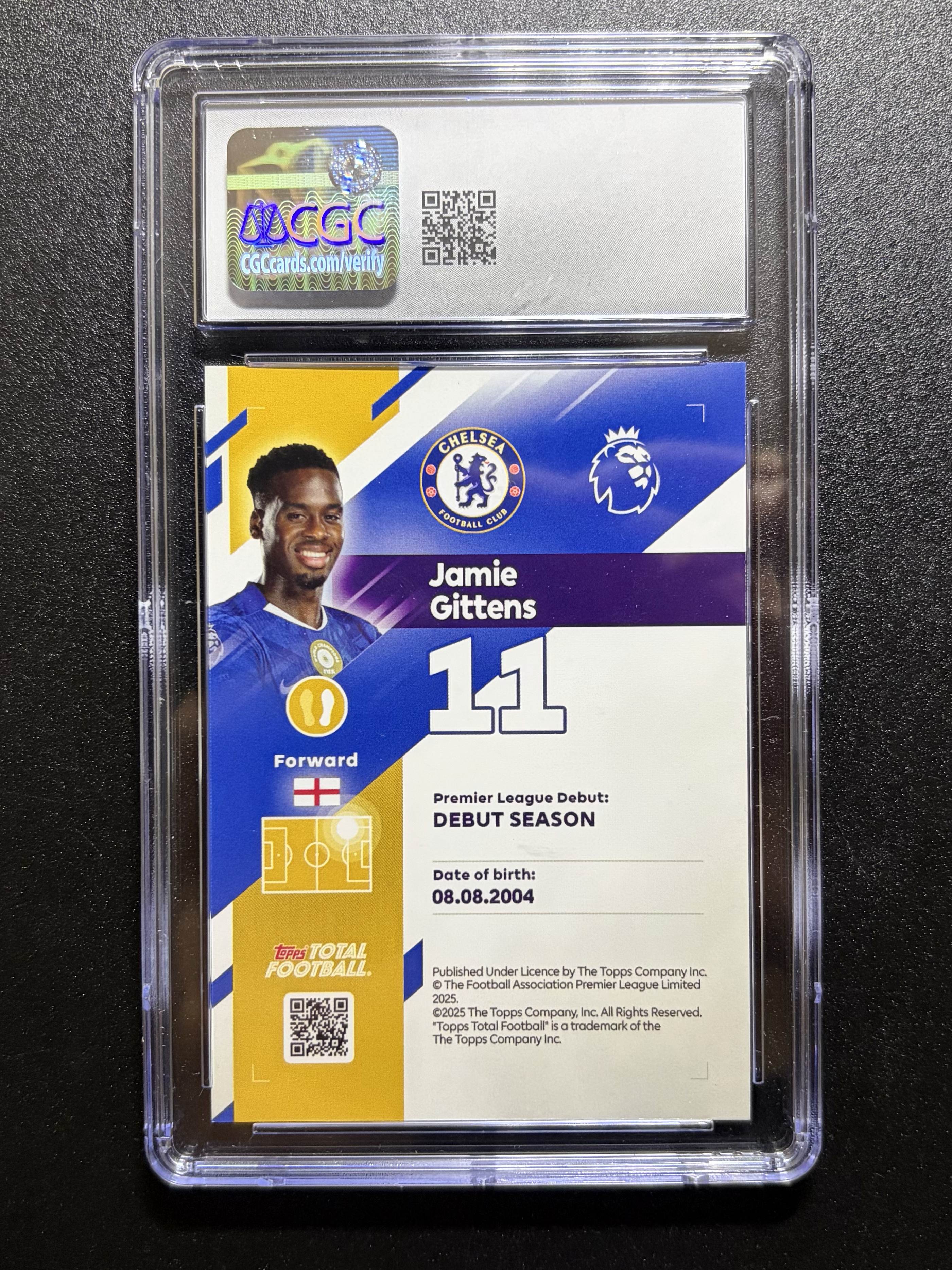 2025 Topps Total Jamie Gittens 【lge代卖】吉滕斯 3/10编 超低编 黑折 切尔西 英超 多特蒙德 专收必备 Andy
