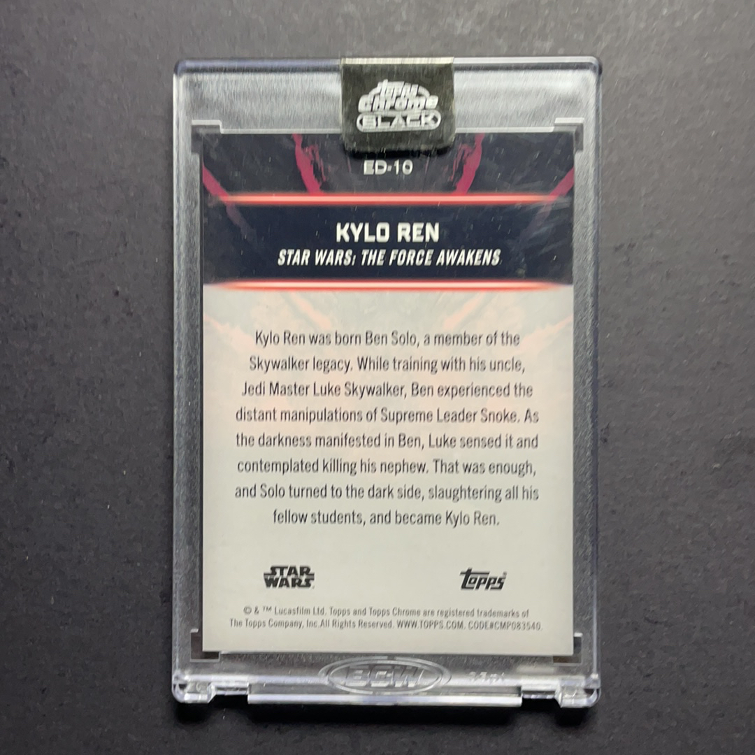 2025 Topps Star Wars 星球大战 凯洛伦 星战后传反派 黑暗面特卡 原封砖比例插放 序号ED-10 2024 Topps Chrome星战影视Black黑盒系列