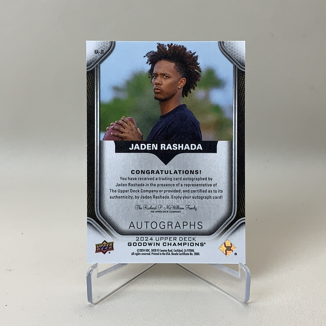 【弈卡代拍】2024 Upper Deck Goodwin Jaden Rashada 古德温 冠军系列 签字 蓝字卡签 橄榄球运动员 品相如图 凑套必备 Lee总