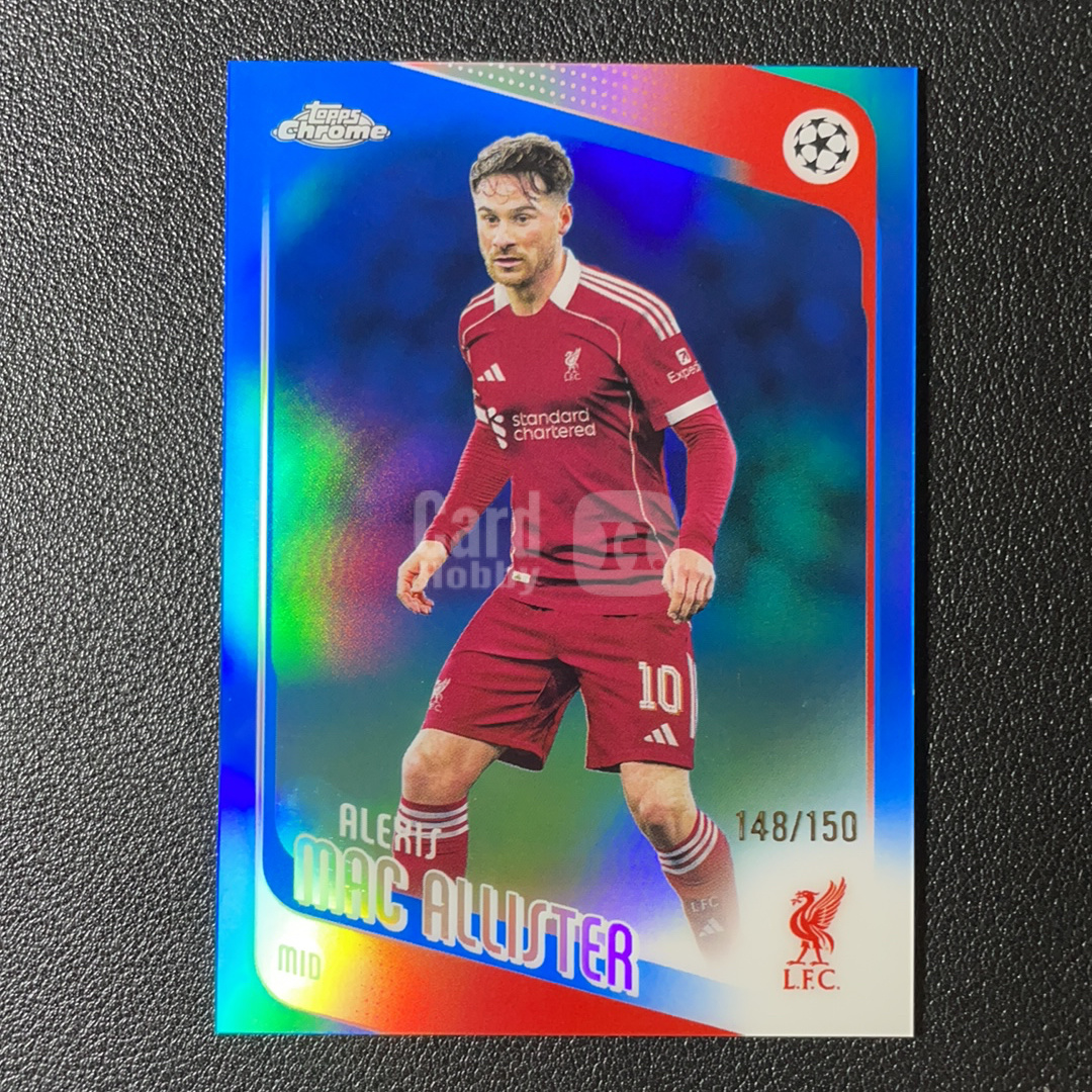 【鲨鱼代卖】2025-26 Topps Chrome Alexis Mac Allister 麦卡利斯特 /150编 蓝折 利物浦 阿根廷 欧冠TC 轻印-SY8901