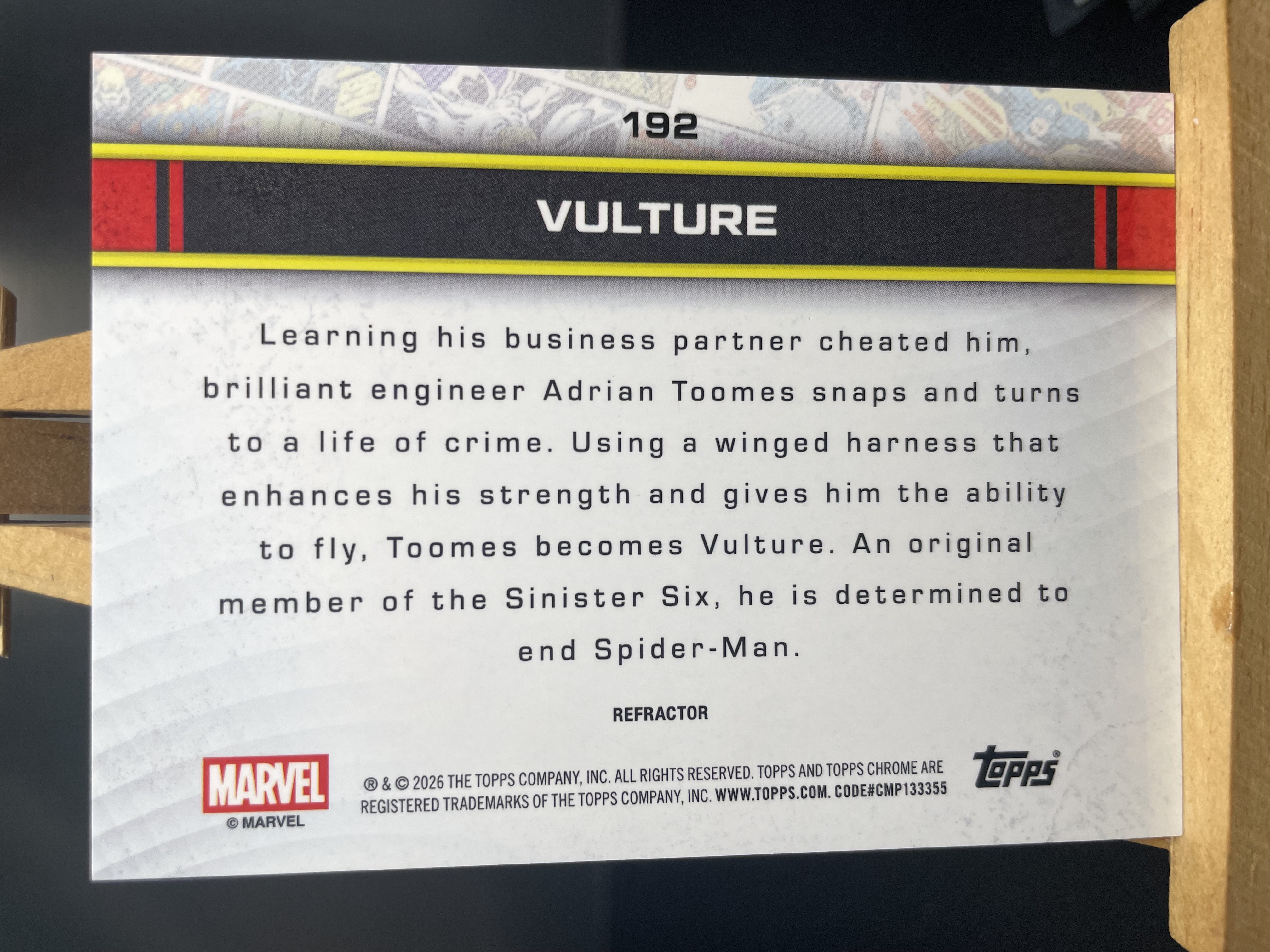 (B5)2026 TOPPS MARVEL 漫威 折射 秃鹫 实卡好看 收藏凑套必备 卡品如图 !!!