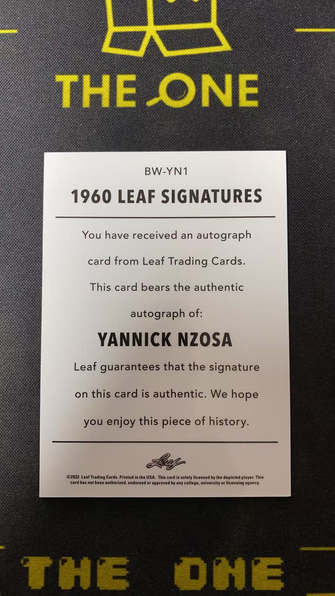 2022 Leaf TRINITY Yannick Nzosa RC 【TheOne】雅尼克 恩佐萨 新秀 签字 不保卡品【TP】