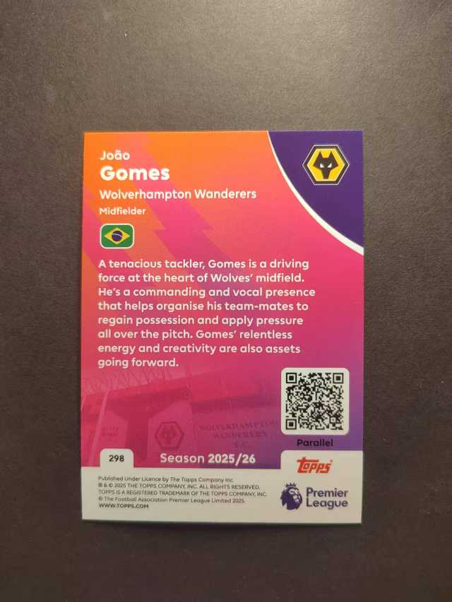 2025 Topps 英超 Gonçalo Paciência 499编绿点折rr