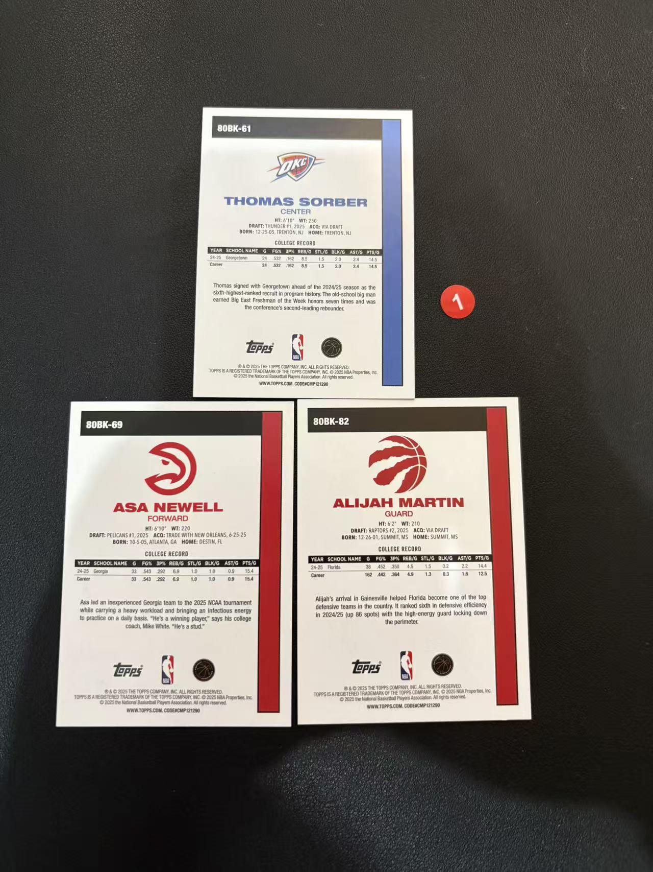 2025 Topps Flagship 3张 新秀 打包 RC 托马斯 索伯 纽厄尔 阿莱贾 马丁 45周年 复古 微瑕 卡品如图 专收必备 N2