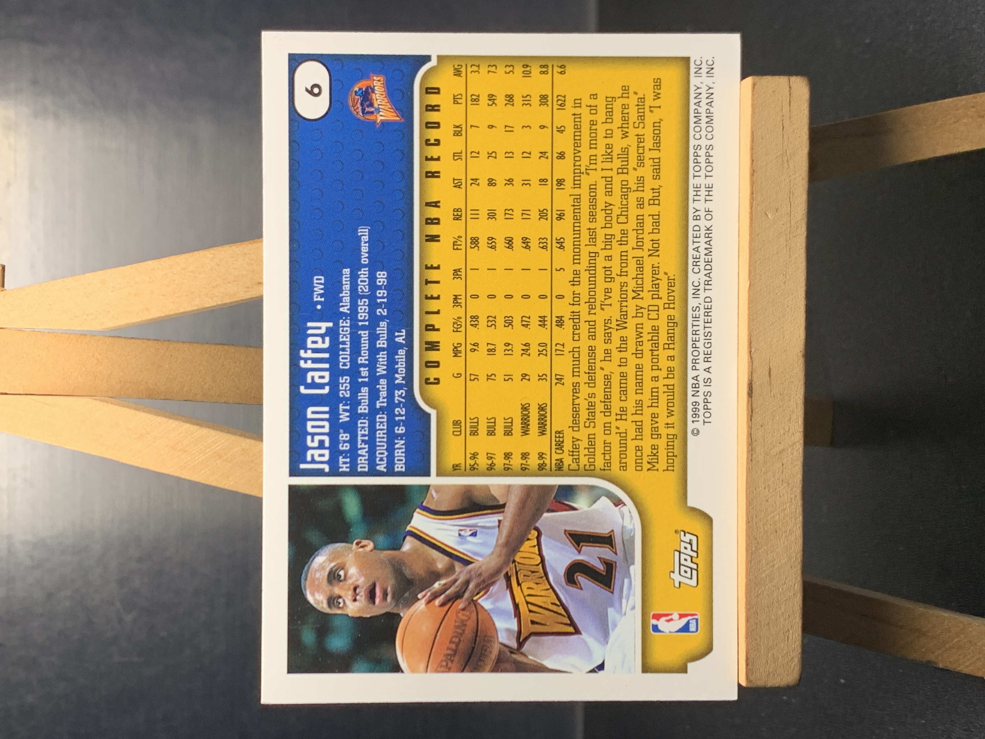 (S8) 1999 TOPPS 稀有老卡 市面少有 贾森 卡菲 近期大热球星 收藏必备 卡面老化 ! ! !