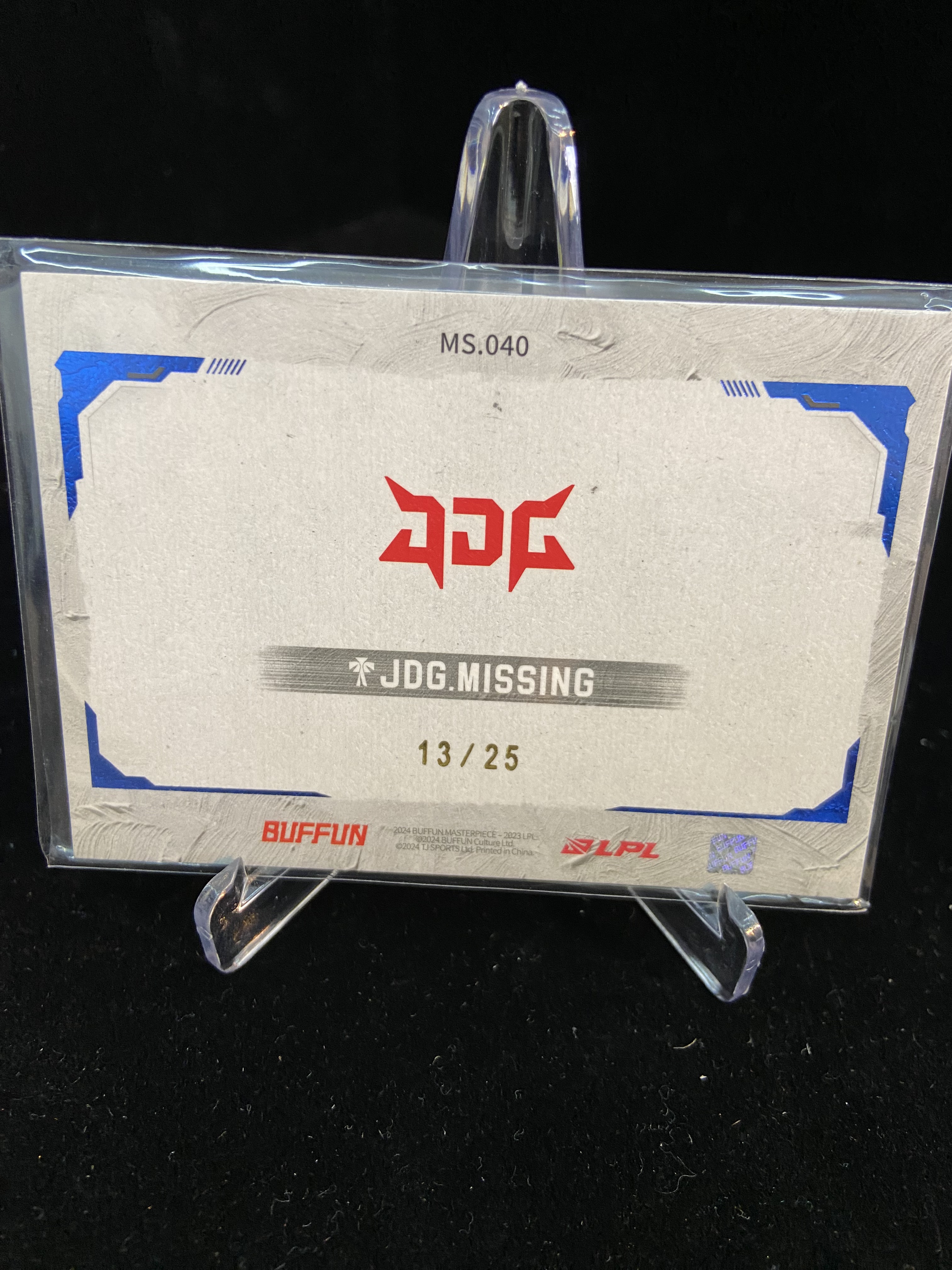 2025 Buffun LPL Missing 现场卡 蓝碎 JDG 13/25 不凡玩品 英雄联盟 杰作