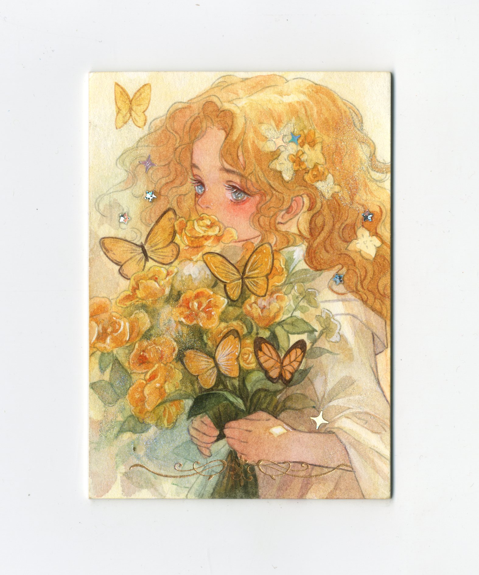 【Jackie杰基拍卖】云绘斋工作室 少女 手绘卡 1/1 画师:二分之三(灯塔)