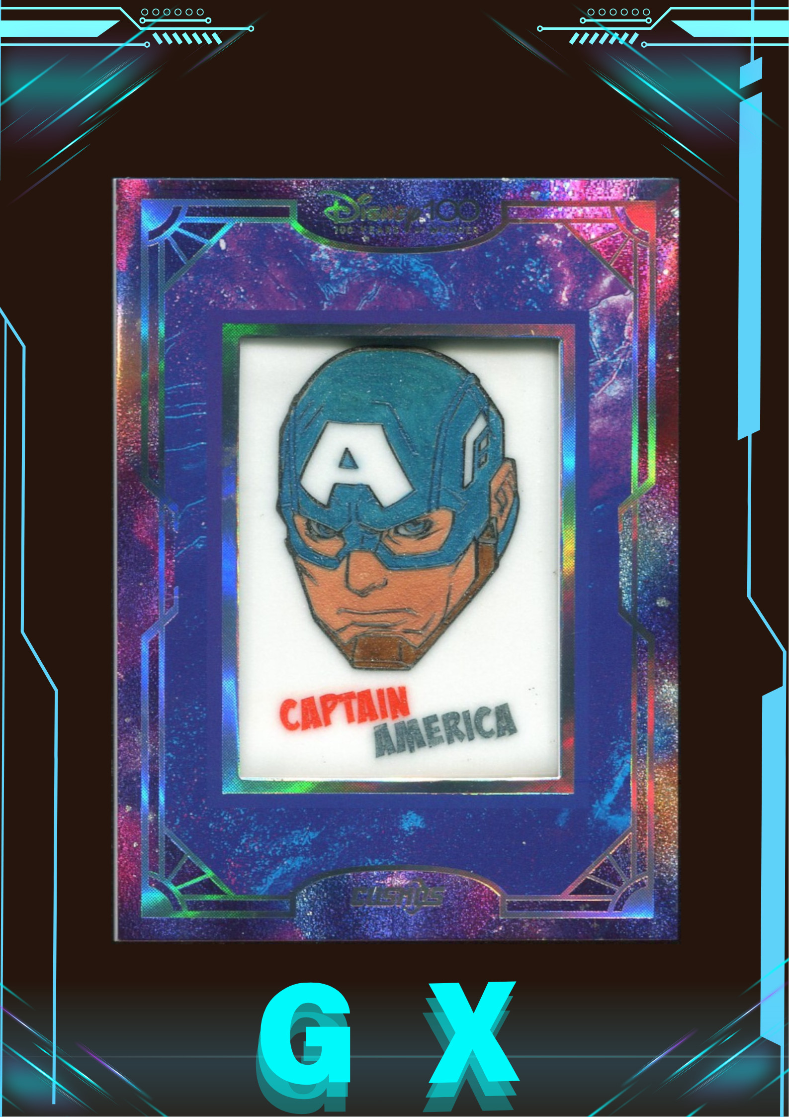 2023 Kakawow Cosmos Disney 迪士尼100周年 全明星系列 漫威 美国队长 40/100编 大比例 折射 刻瓷镶嵌卡 !【钩玄卡店】Will