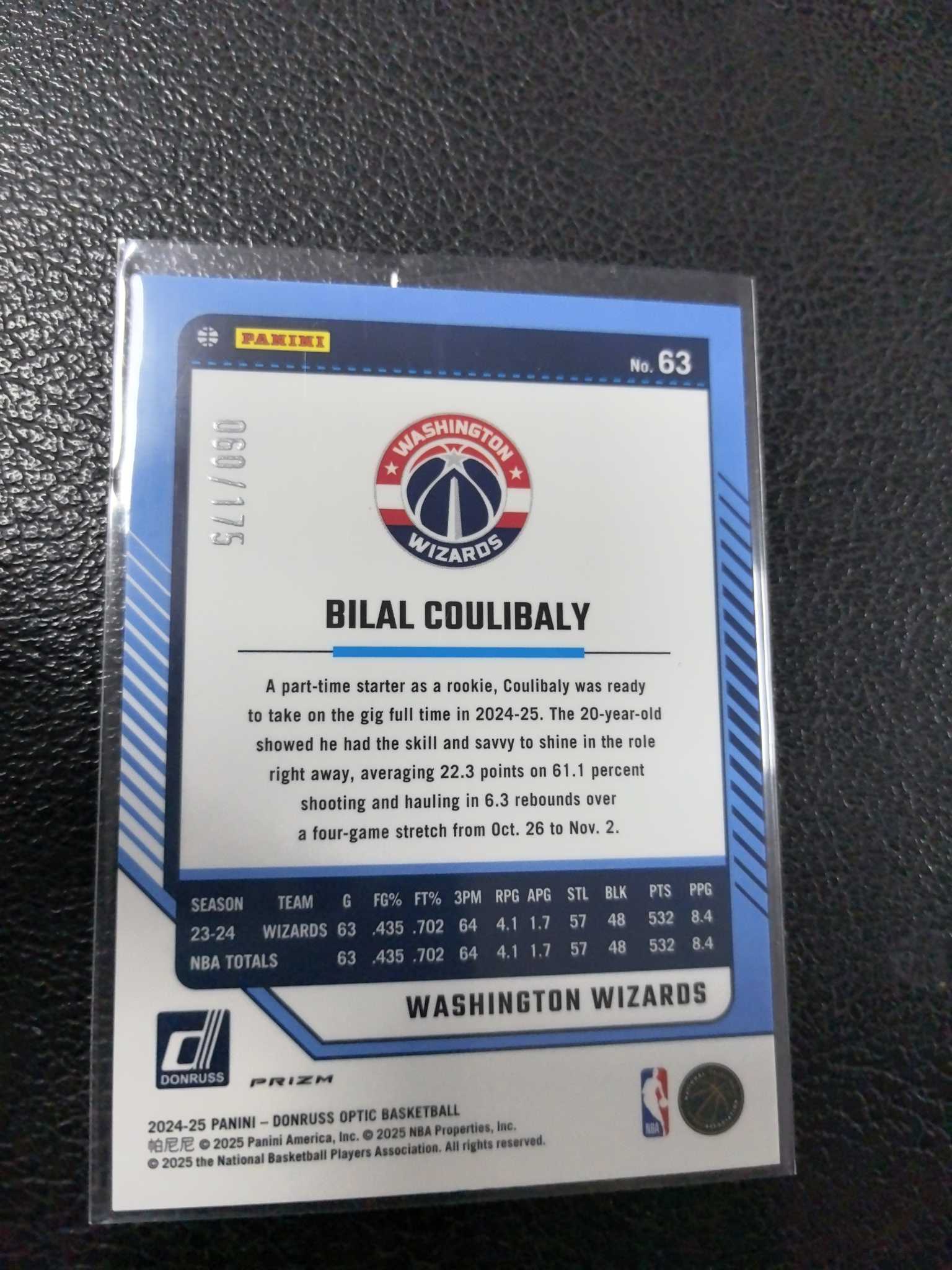 2024-25 库利巴利 175编 橙折 奇才 折射 op 12-2