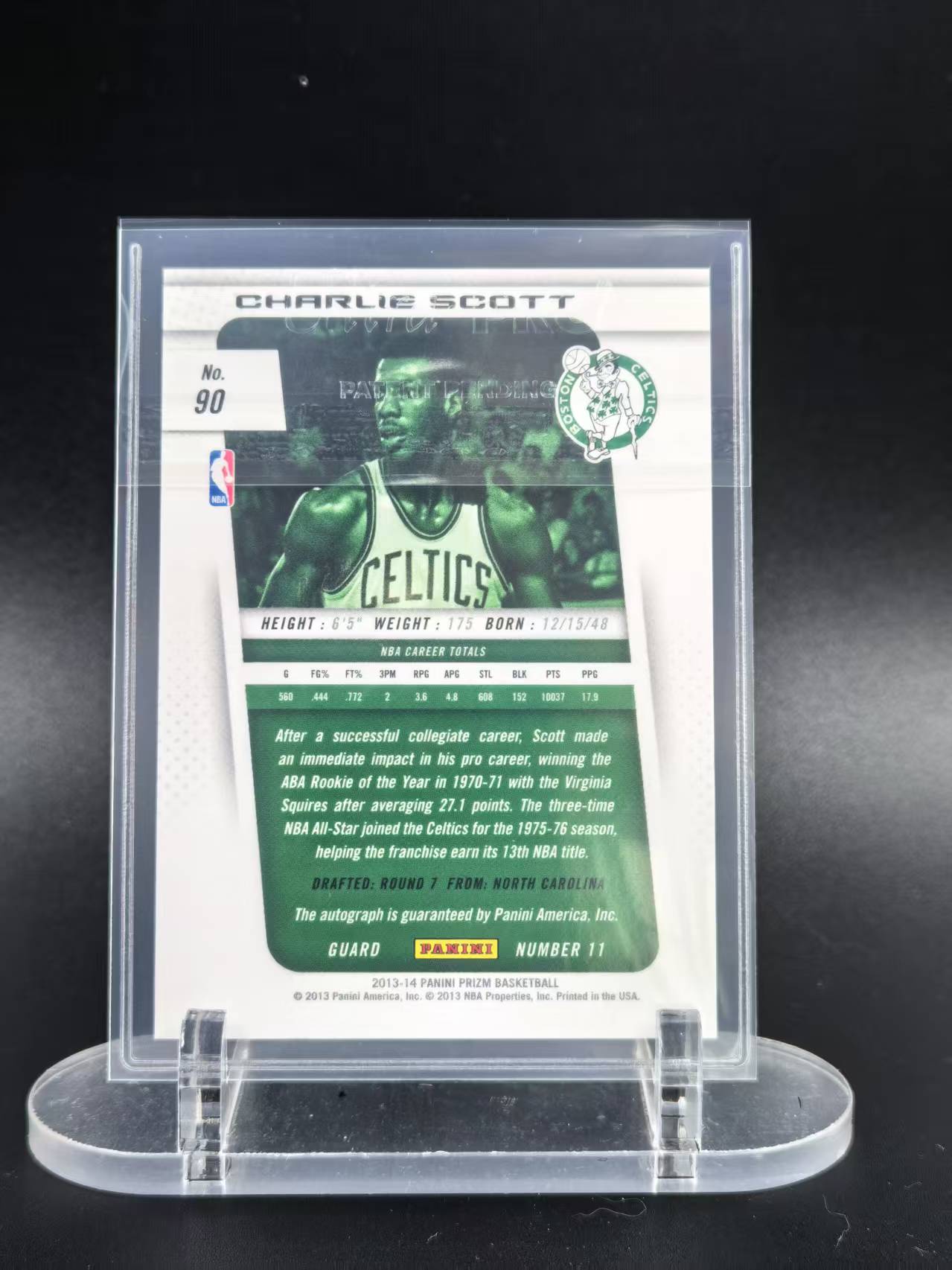 2013-14 Panini Prizm Charlie Scott #90 查理 斯科特 波士顿传奇 签字