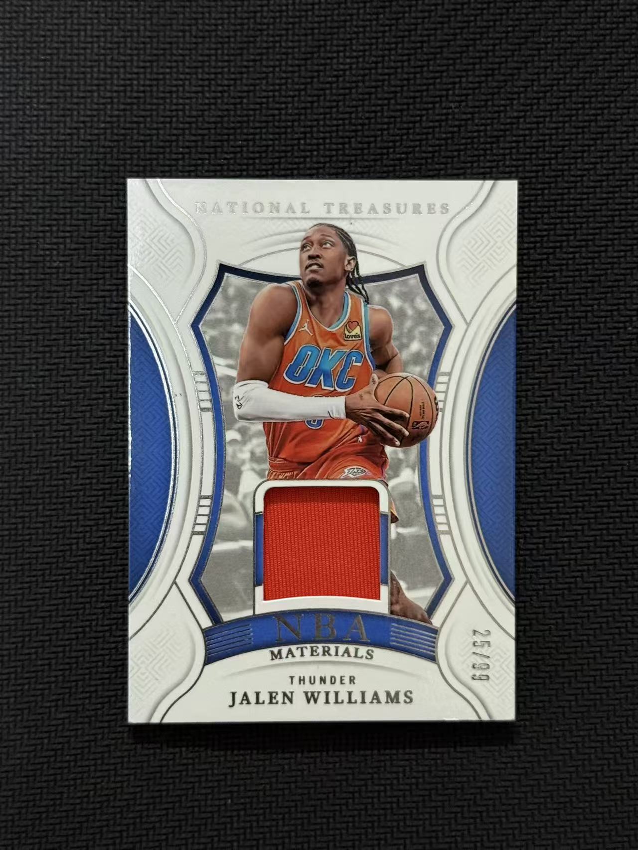 2024-25 Panini National Treasures Jalen Williams 雷霆 国宝 杰伦 威廉姆斯 25/99编 小窗物料 球衣切割 亲穿 GU 卡品如图 老公DR