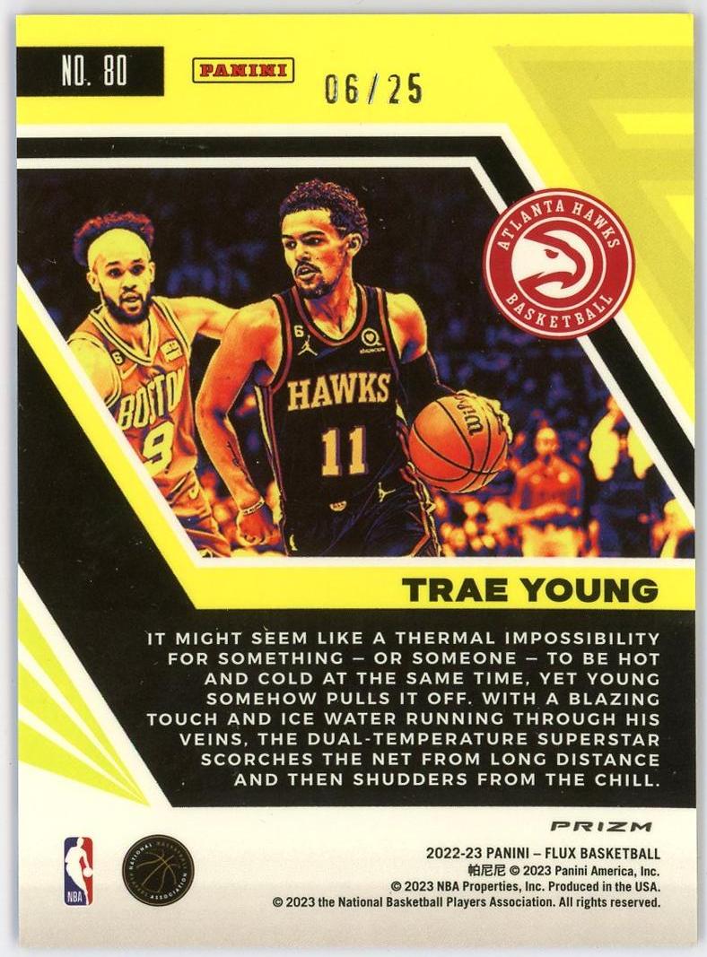 2022-23 Panini Flux Trae Young 特雷杨 25编 低编 蓝mojo折 折射 老鹰 纽约市长 卡品如图 0MJ9