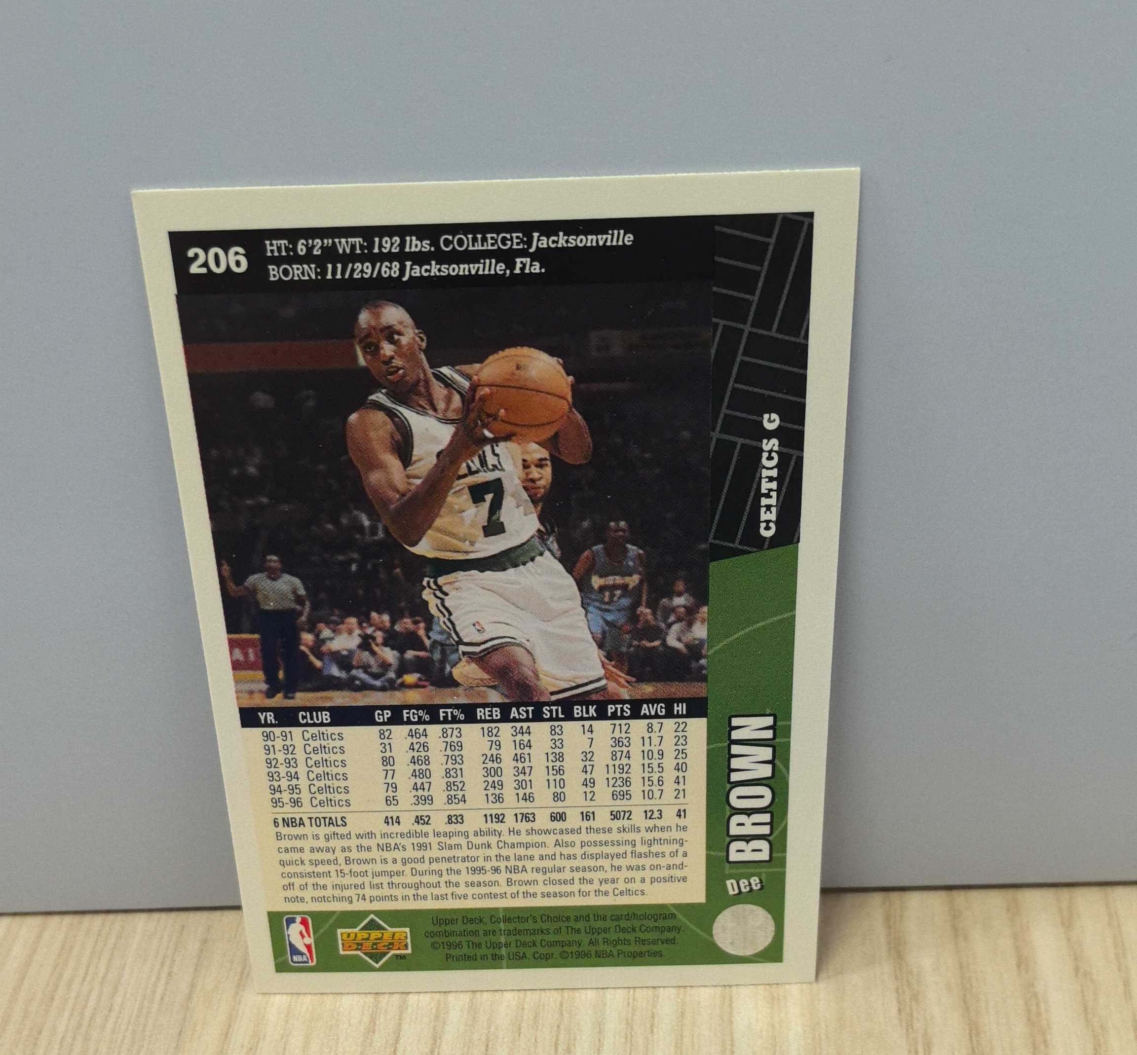 1996-97 Upper Deck Collector's Choice Dee Brown 迪·布朗 凯尔特人效力八个赛季 1991年扣篮大赛冠军 硬通货 极具收藏价值
