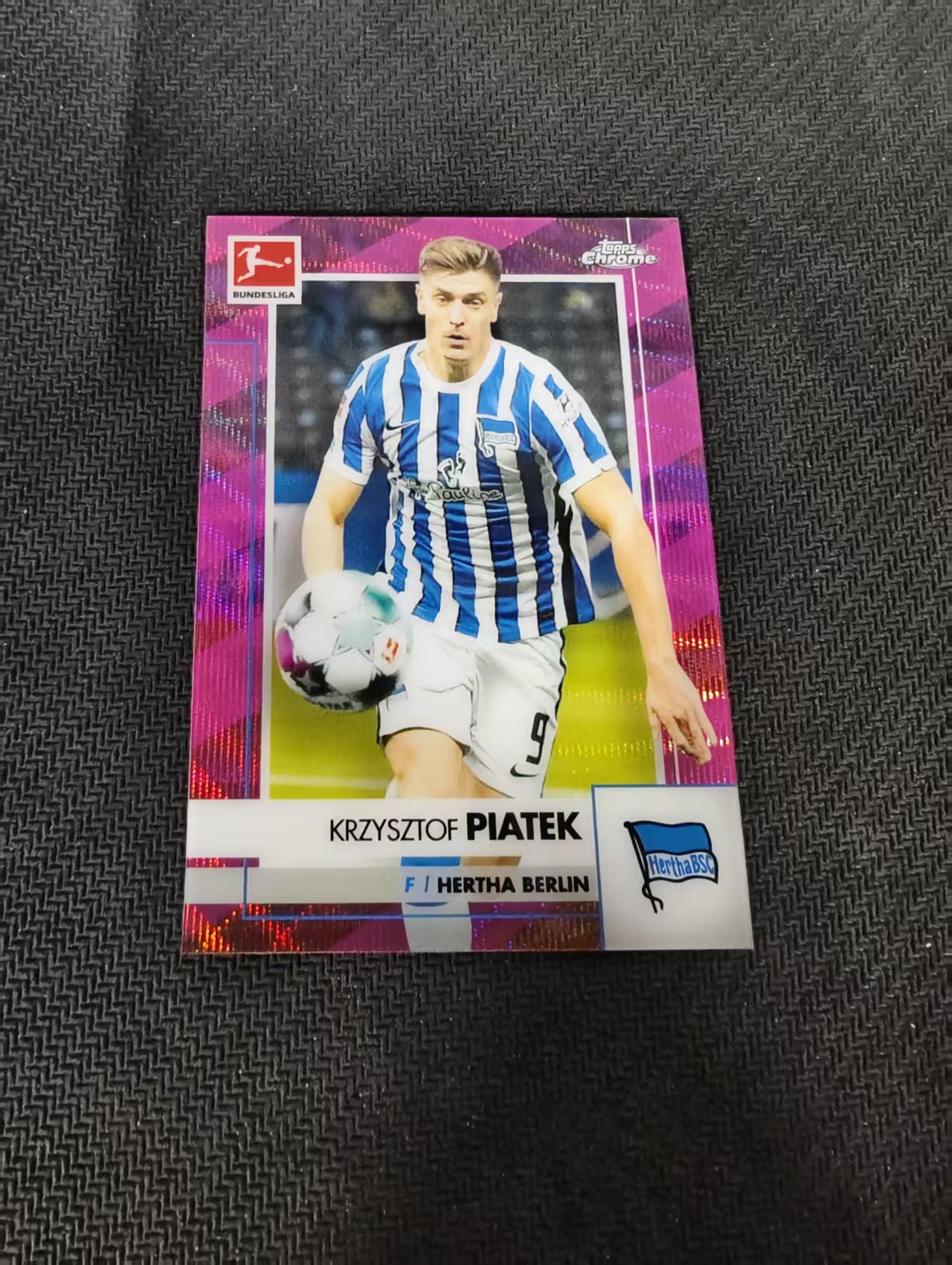 【可合并,不累计】2021 Topps chrome Krzysztof Piatek 德甲 皮亚特克 柏林赫塔 粉波纹 75编