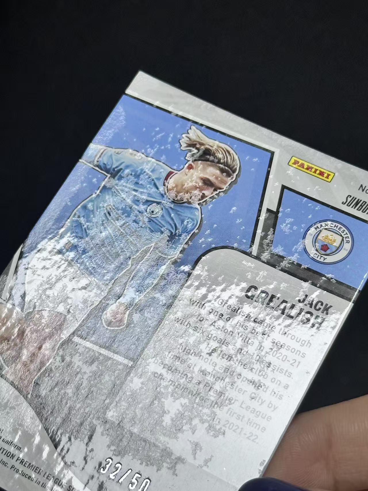 2022-23 Panini Revolution Jack Grealish 【哆哆卡社】杰克·格里利什 50编 低编 太阳爆折 曼城英超 革命特卡 受潮瑕疵卡 卡品如图