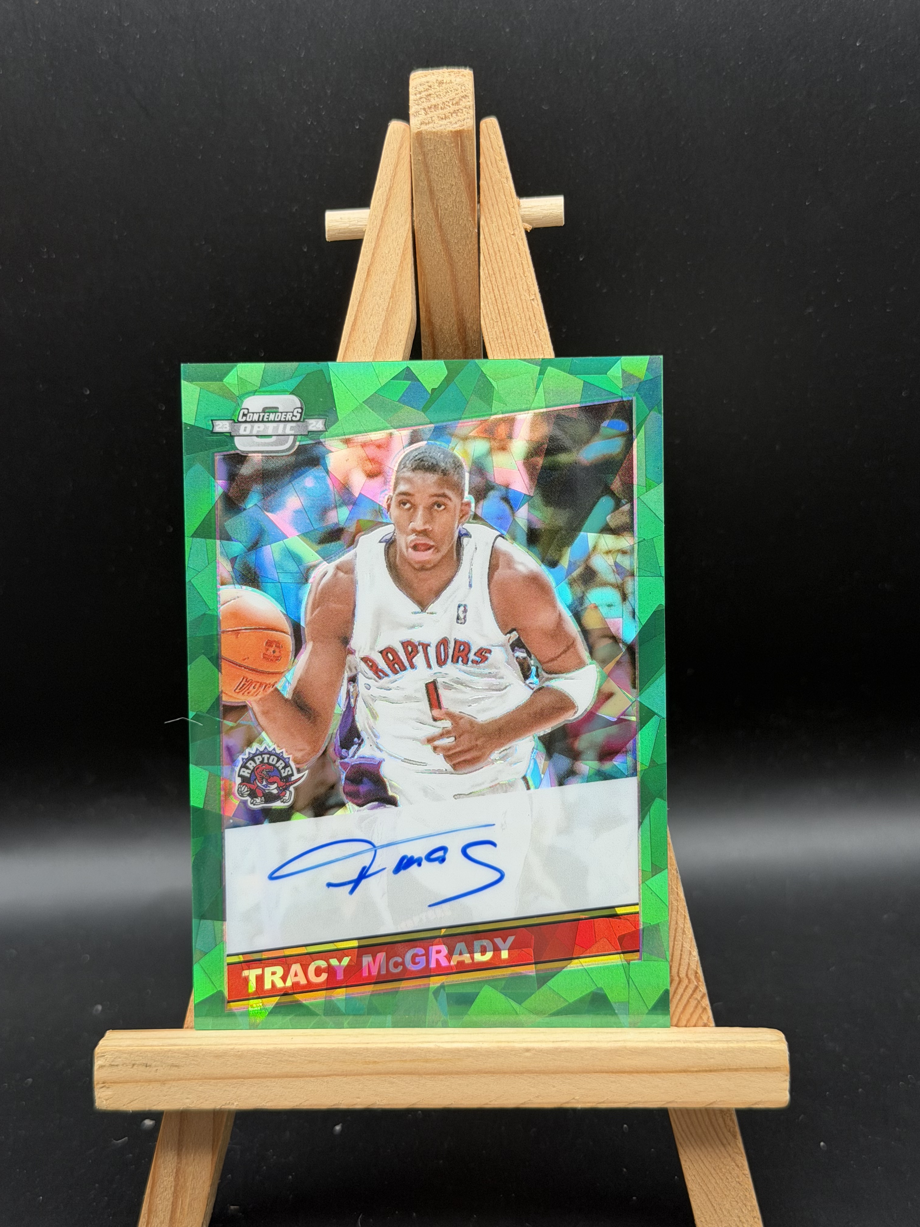 2023-24 Panini Contenders Optic Tracy McGrady T-mac 麦迪 猛龙 球票 optic 1986复古复刻 绿碎冰折 5编 低编 卡签 签字 #杰少