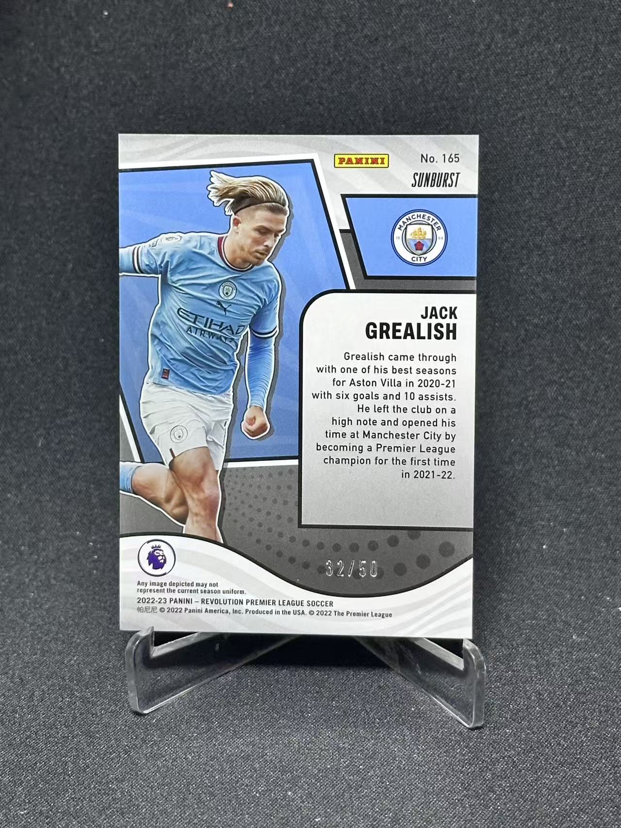 2022-23 Panini Revolution Jack Grealish 【哆哆卡社】杰克·格里利什 50编 低编 太阳爆折 曼城英超 革命特卡 受潮瑕疵卡 卡品如图