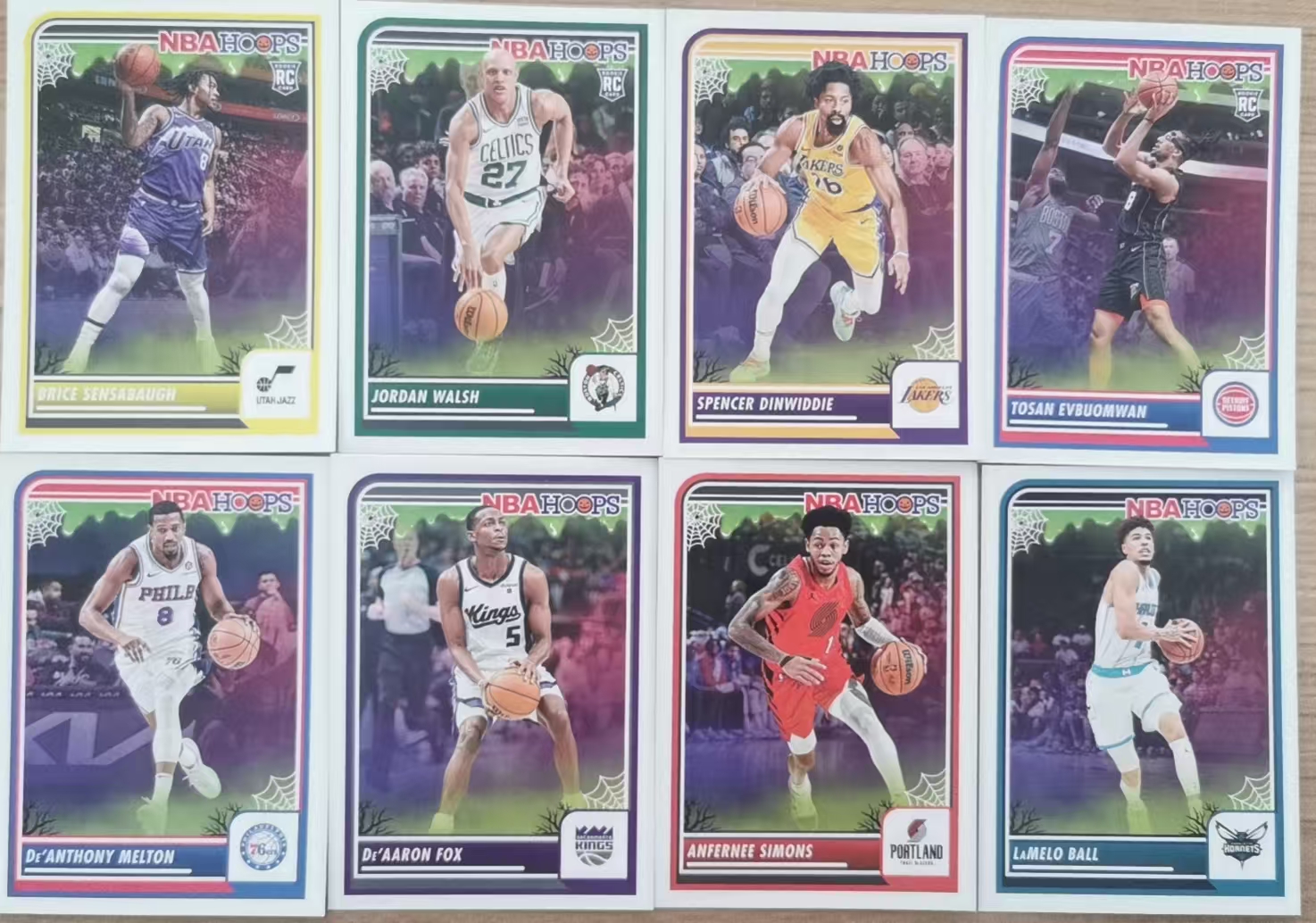 2023-24 Panini haunted hoops 万圣节 福克斯 森萨博 沃尔什 丁威迪 拉梅洛鲍尔 西蒙斯 梅尔顿 国王 爵士 凯尔特人 湖人 黄蜂 活塞 76人 base 凑套