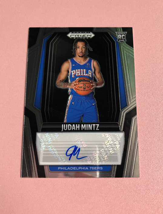 【浅梦拍卖】2024-25 Prizm 朱达 明茨 Judah Mintz 76人正RC新秀 签字卡 非常漂亮 墨迹蓝 未出框(详见描述