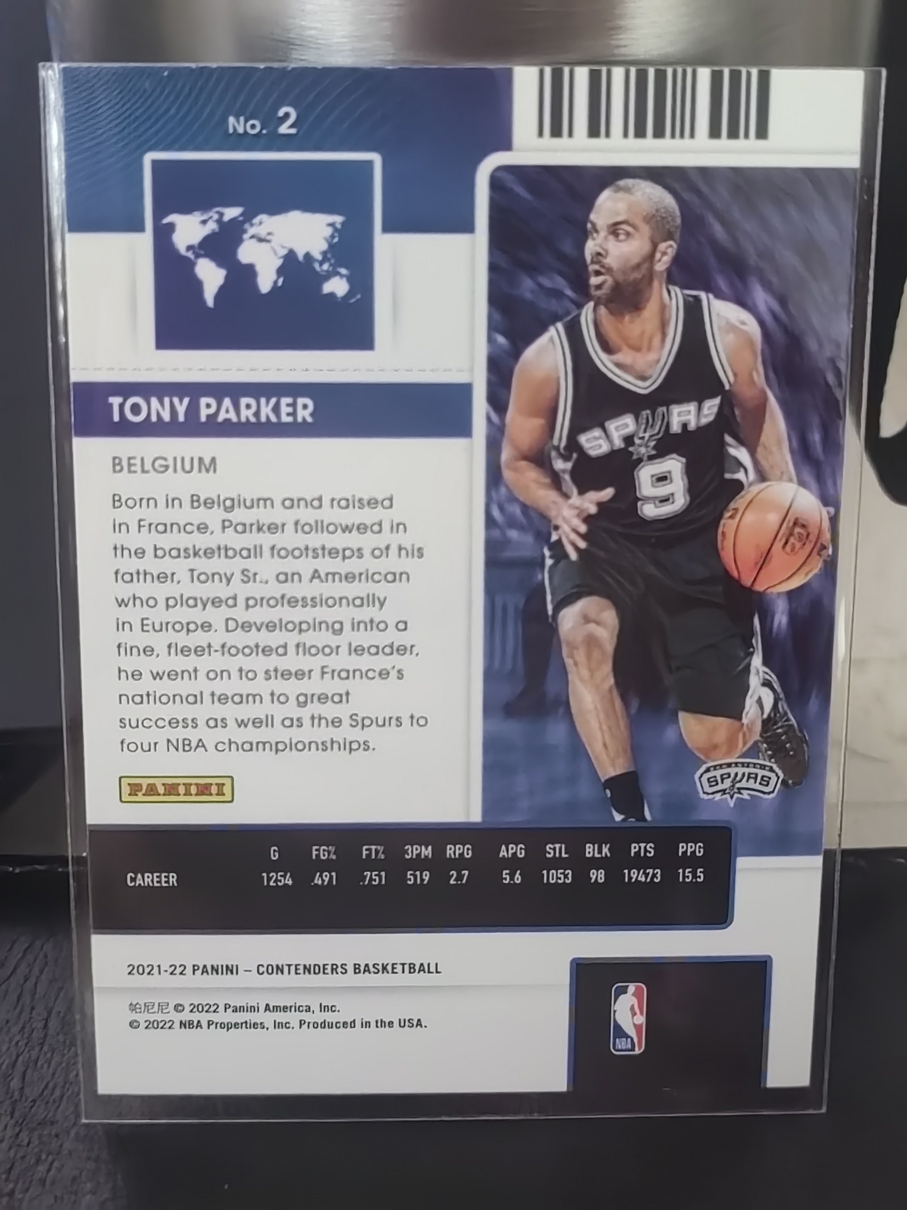 2021-22 Panini Contenders Tony Parker 球票 托尼帕克 法国跑车 马刺 法国 INTERNATIONAL TICKET 篮 白边白角 不保卡品 卡品如图