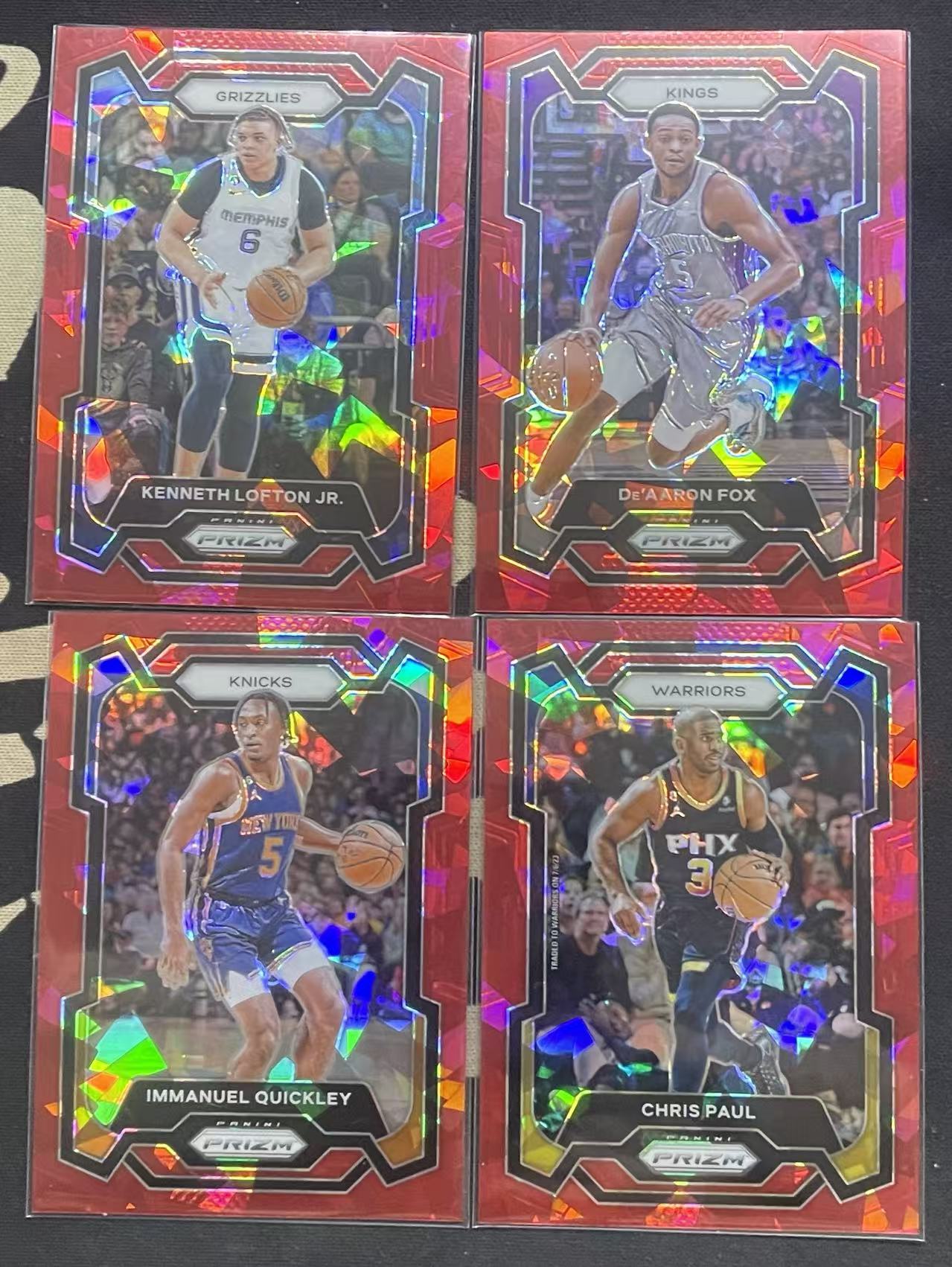 2023-24 Panini Prizm Chris Paul 克里斯·保罗 肯尼·洛夫顿 伊曼纽尔·奎克利 达龙·福克斯 红碎冰折 折射 pz 不保卡品 打包 值得投资(猴子卡社)