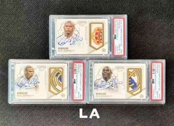 【LA拍卖精品】2022-23 Topps Dynasty Ronaldo 元年欧冠王朝 西甲 皇马 外星人 罗纳尔多 队标Logo暴力切割 签字卡签 限量1编 1/1 PSA8分10分 双10 GU落场球衣 三张一套！CDS009