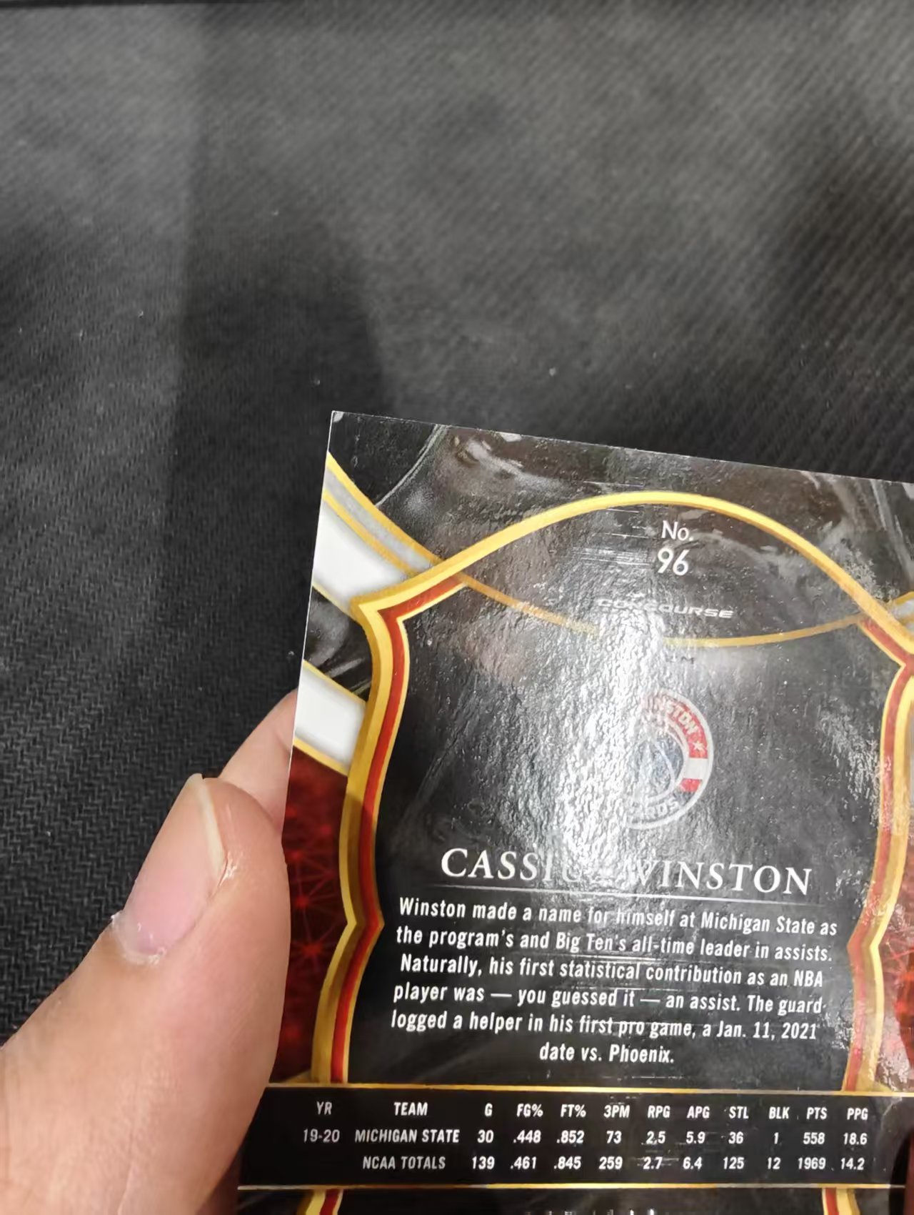 【汽水拍卖】2020-21 Panini Select Cassius Winston RC 卡修斯温斯顿 奇才 rc新秀 红折 199编 瑕疵如图