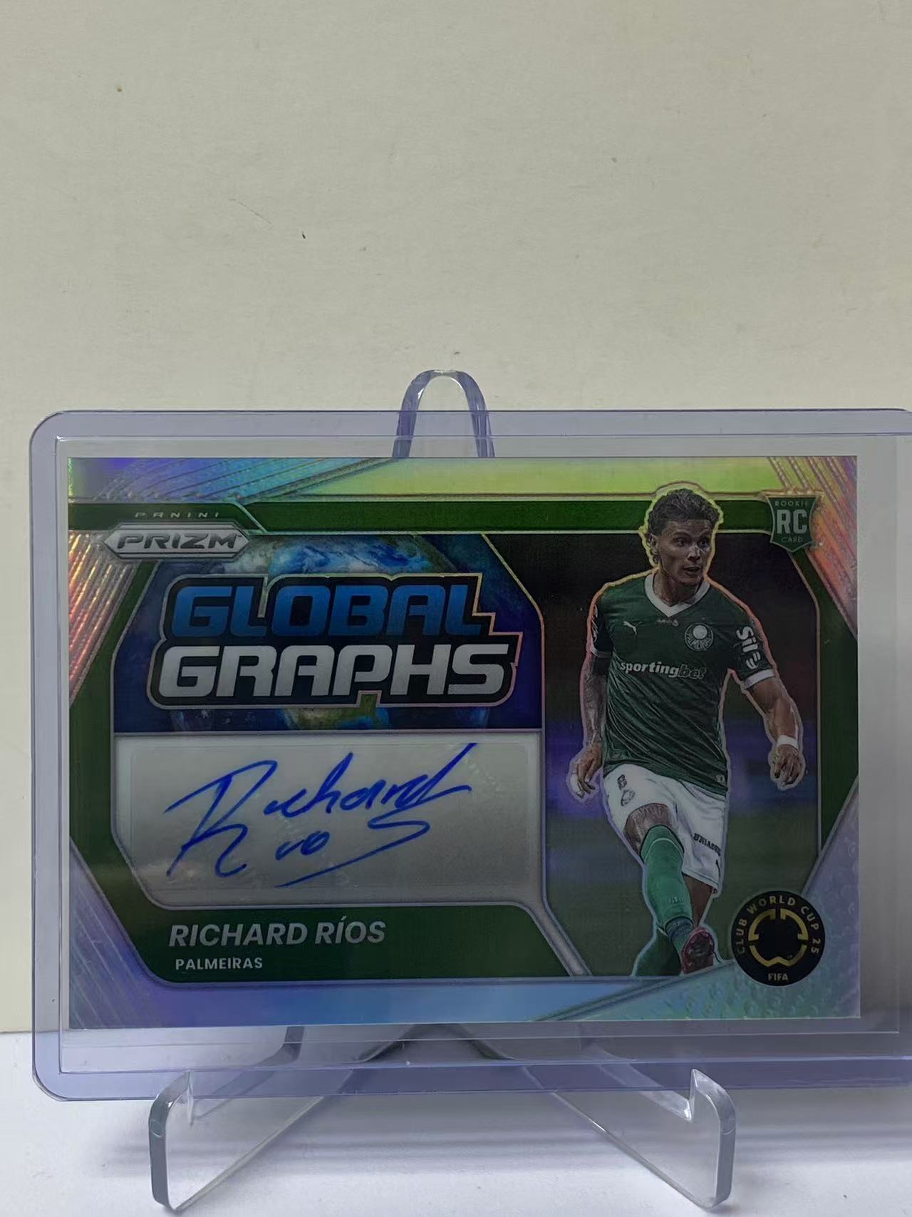 2025 Panini Prizm Richard Rios RC 世俱杯PZ 理查德里奥斯 帕尔梅拉斯 新秀 签字 Global 特卡 银折 61/99编 全球签 墨迹如图 卡品如图 9527