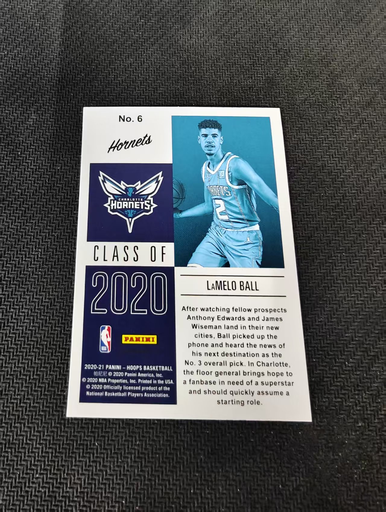 【汽水拍卖】2020-21 Panini NBA Hoops LaMelo Ball RC 黄蜂 三球 拉梅洛 鲍尔 新秀 Class of 2020特卡 微瑕如图