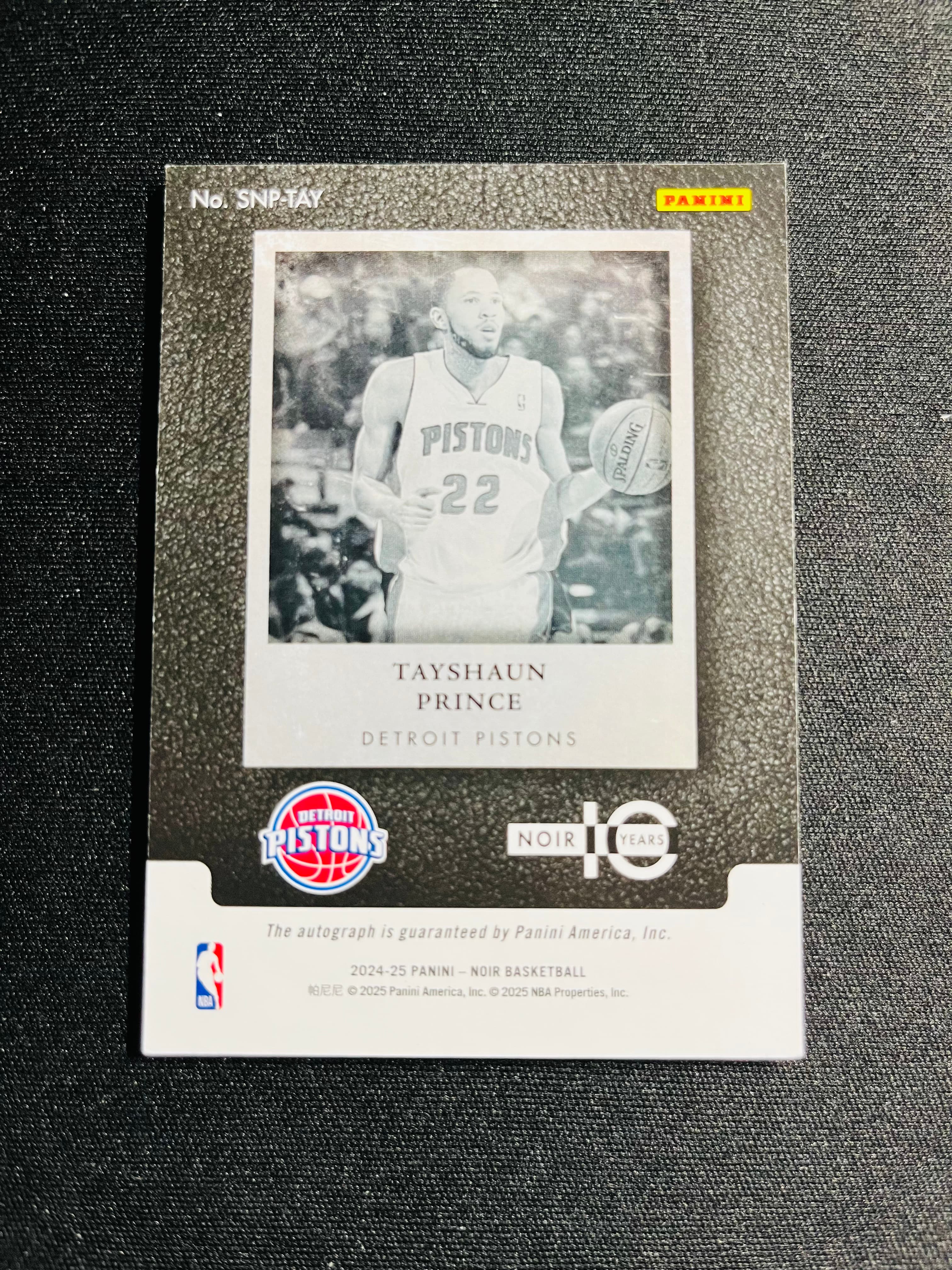 【VC拍卖0手费到卡预付90%】2024-25 Noir 活塞 小王子 泰夏安 普林斯 99编 快照 签字 选图帅气 实卡好看 收藏必备——派