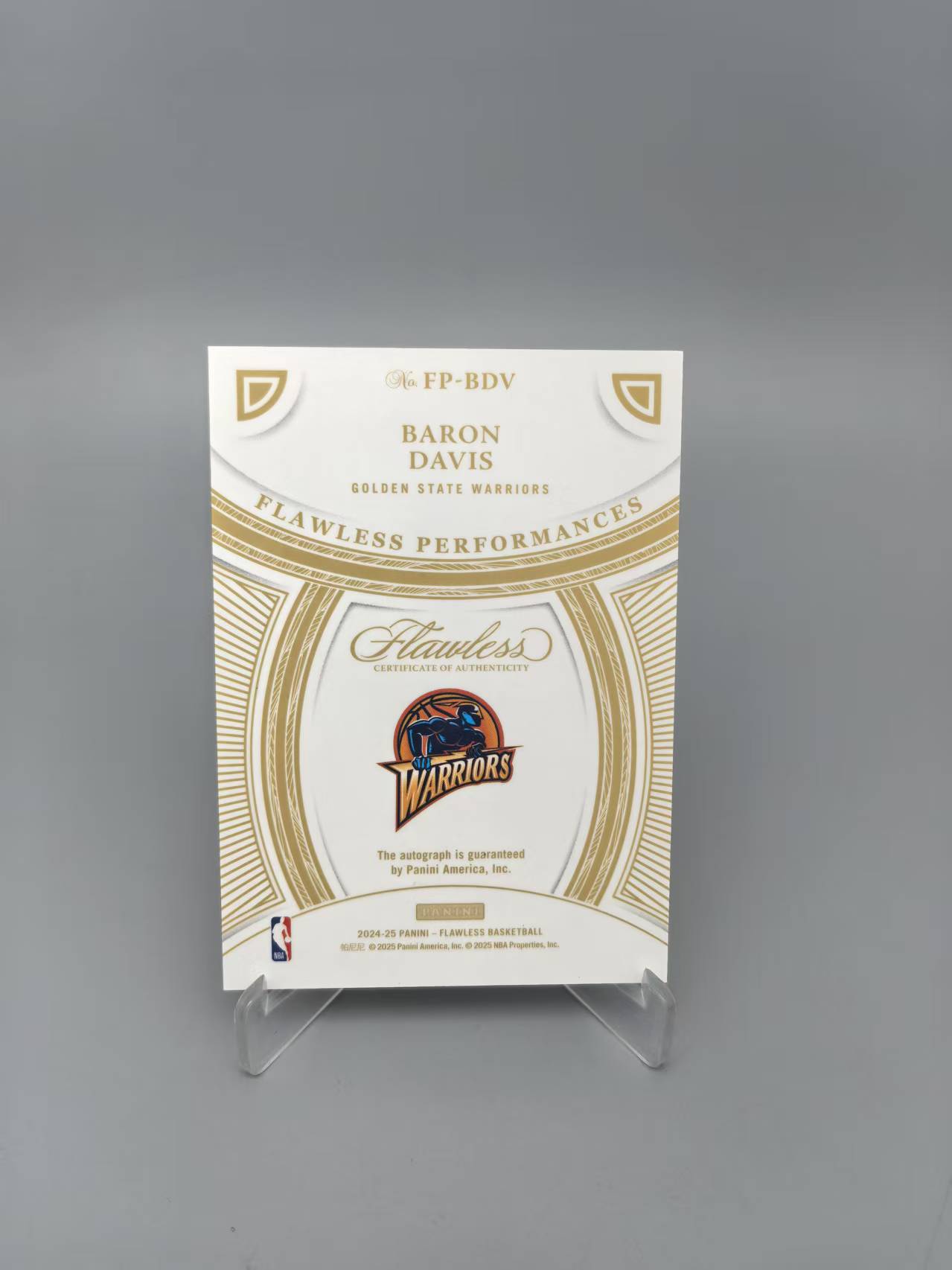 【拆吧代拍】2024-25 Panini Flawless Baron Davis 手提 金州勇士 拜伦 戴维斯 Performances 签字 25编 卡签 轻印看图 派大心1206