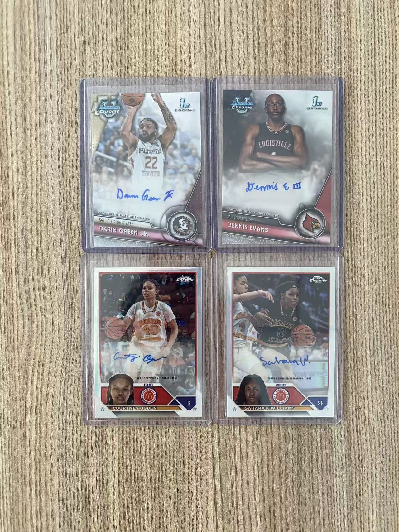 2023 Topps 大学 ogden 奥格登 格林 埃文斯 威廉姆斯 签字 银折 折射四张打包出 lot不保卡品【兄弟#11】