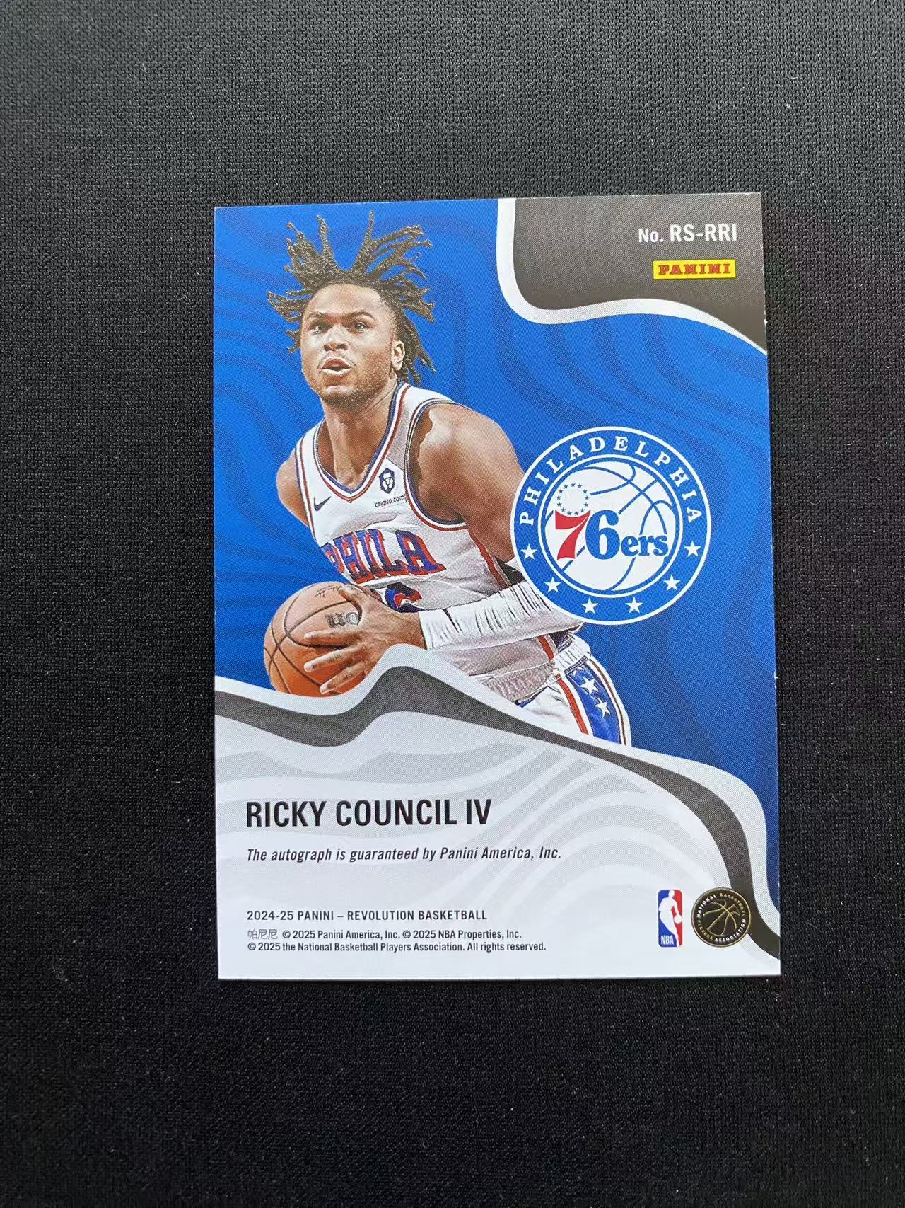 2024-25 Panini Revolution Ricky Council IV 里基 康斯尔四世 76人 革命系列 签字 贴签 折射【king#32】瑕疵如图