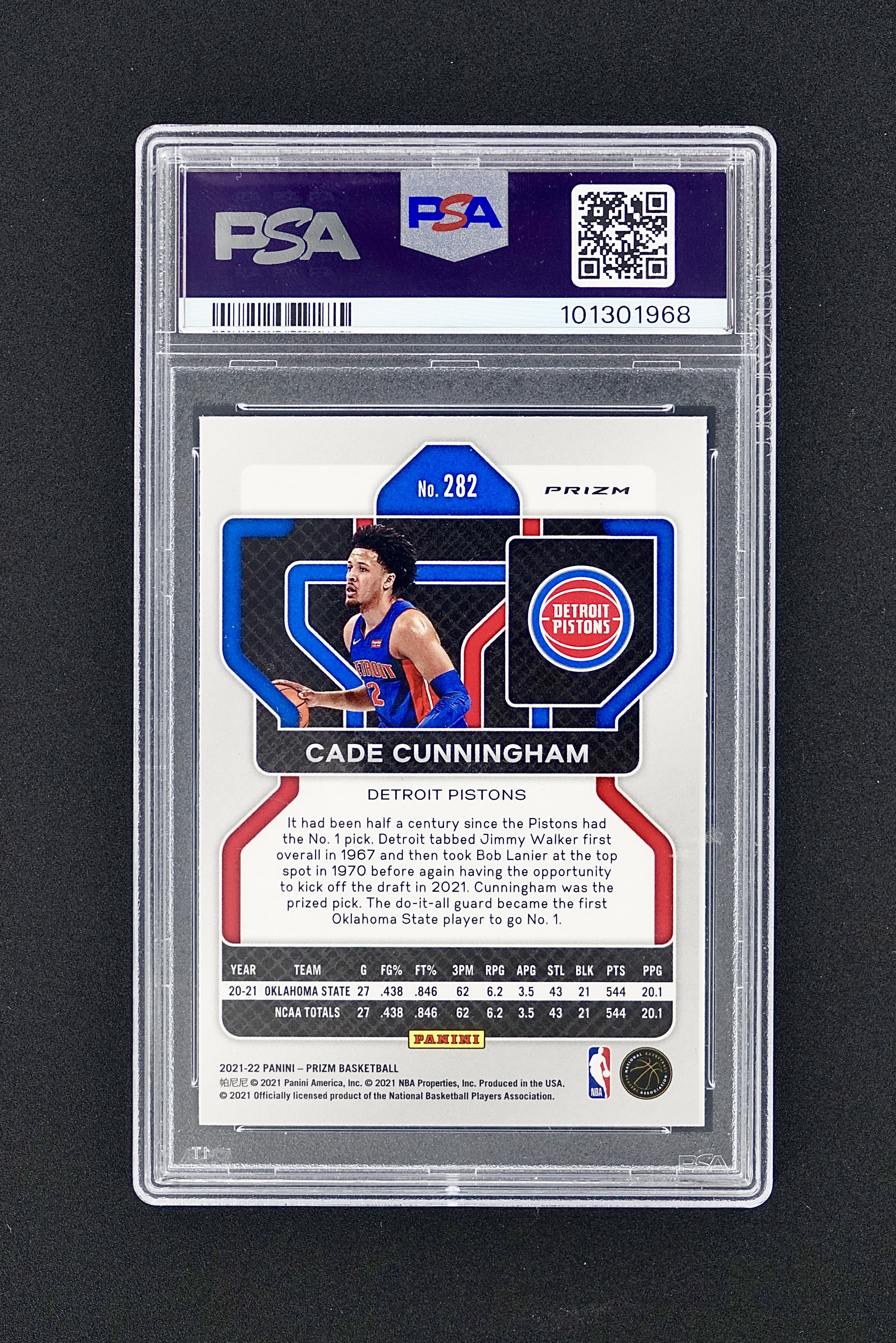 2021-22 Panini Prizm Cade Cunningham RC PZ 坎宁安 康宁汉姆 新秀 75周年 正base 蓝钻石折 PSA10分 完美品相 Color Match 专收必备
