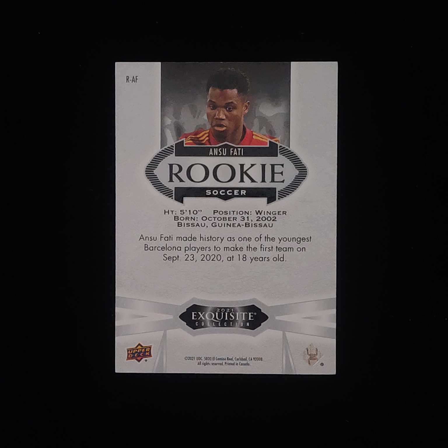 2021 Upper Deck Exquisite Ansu Fati 古德温 木盒 新秀RC 西班牙 巴萨 巴塞罗那 安苏 法蒂 149编 卡品如图 收藏必备