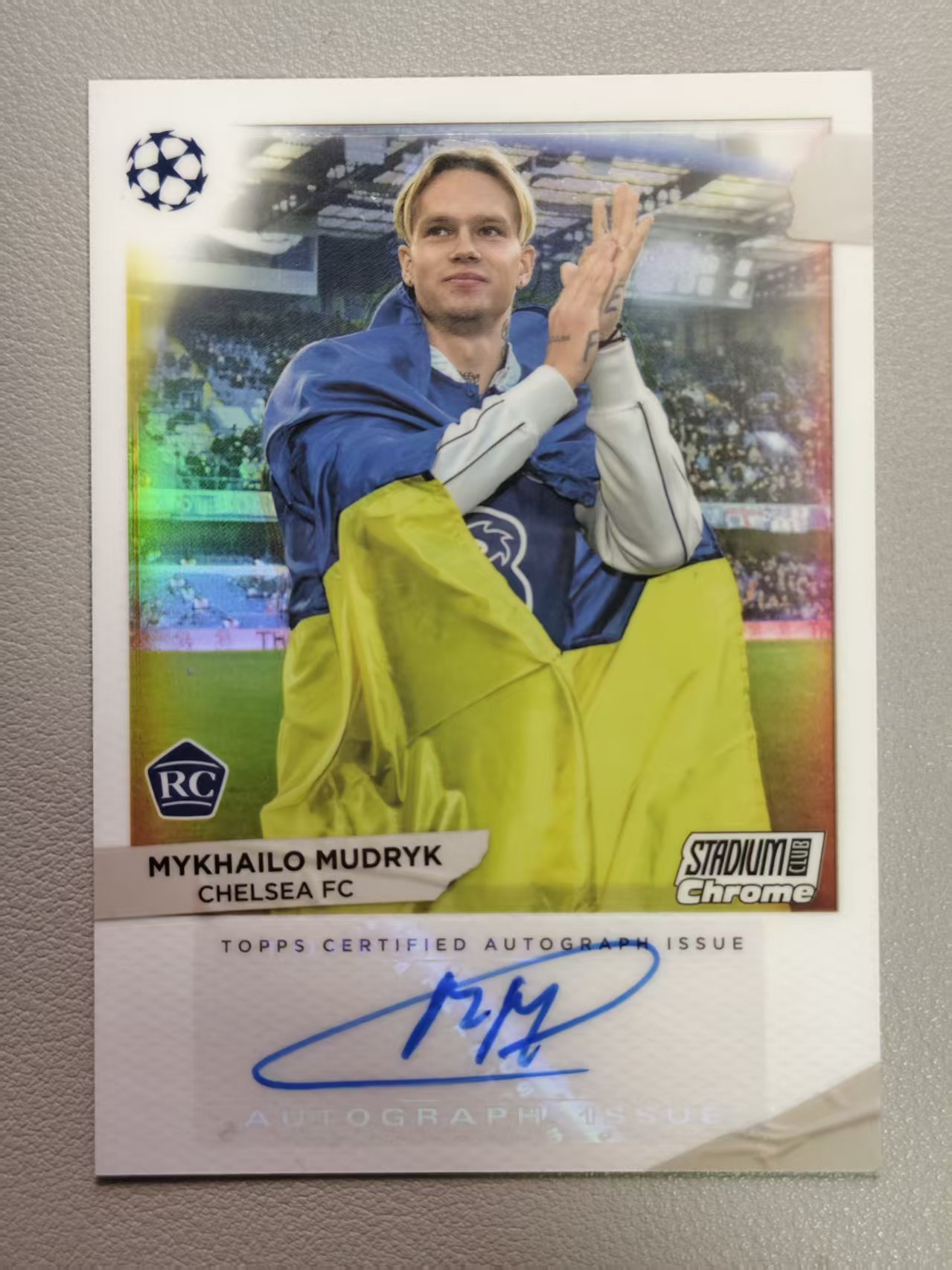 【阿泽代卖】2022-23 Topps Chrome Mykhailo Mudryk 欧战竞技场 切尔西 新秀 RC 穆德里克 签字 折射 银折 幕后签 选图巨帅 卡品如图 介意勿拍-MAN