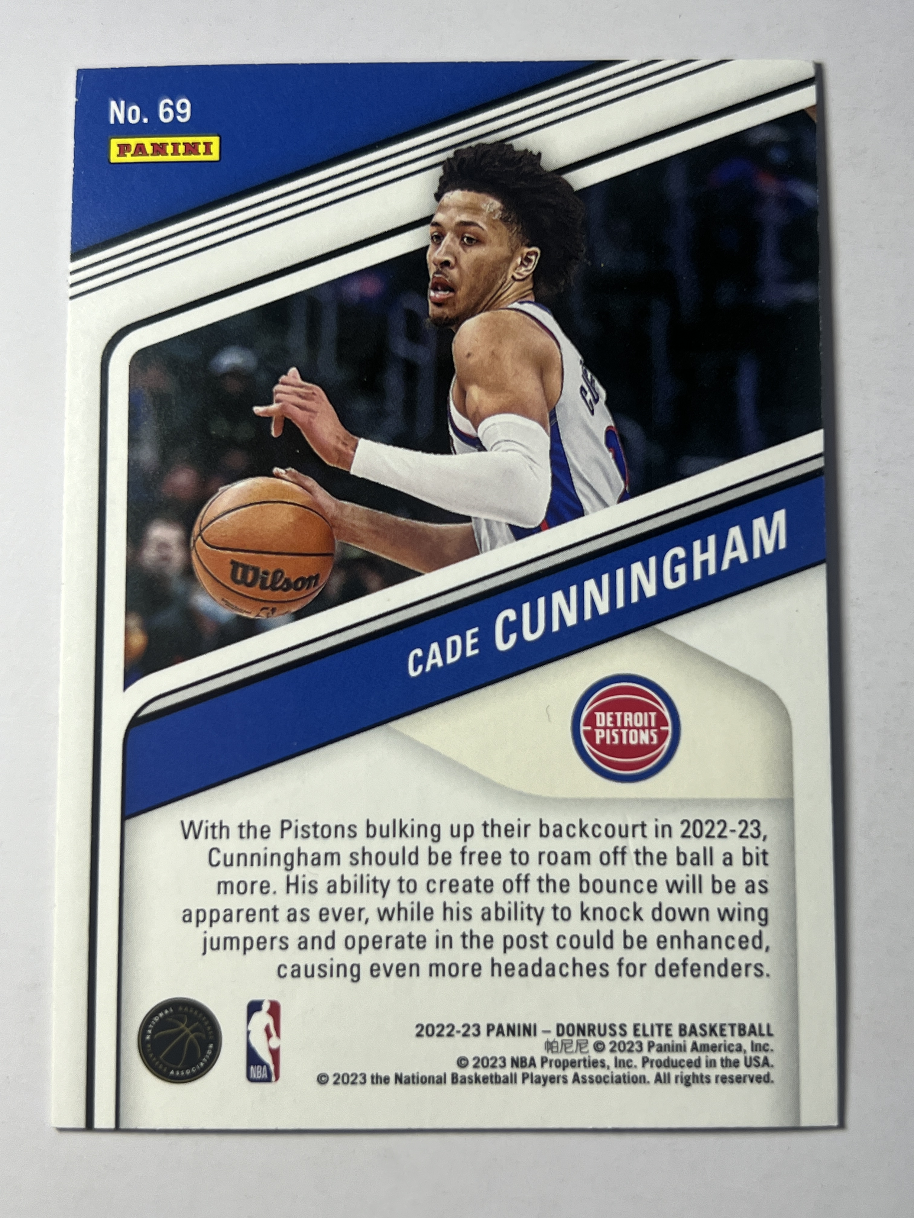 2022-23 Panini Elite Cade Cunningham 凯德 康宁汉姆 CC 活塞队 折射卡 《 热门球星 收藏必备 》 凑套必备 #69