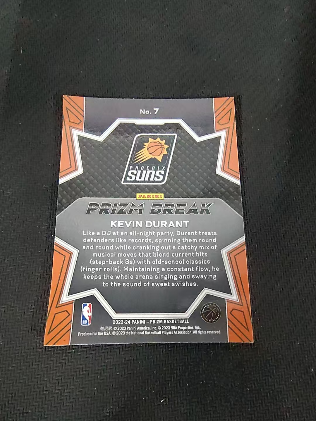 【可合并,不累计】2023-24 Panini Prizm Kevin Durant 凯文 杜兰特 死神 KD 太阳 break特卡 PZ 划痕 边角微瑕 介意勿拍 #7