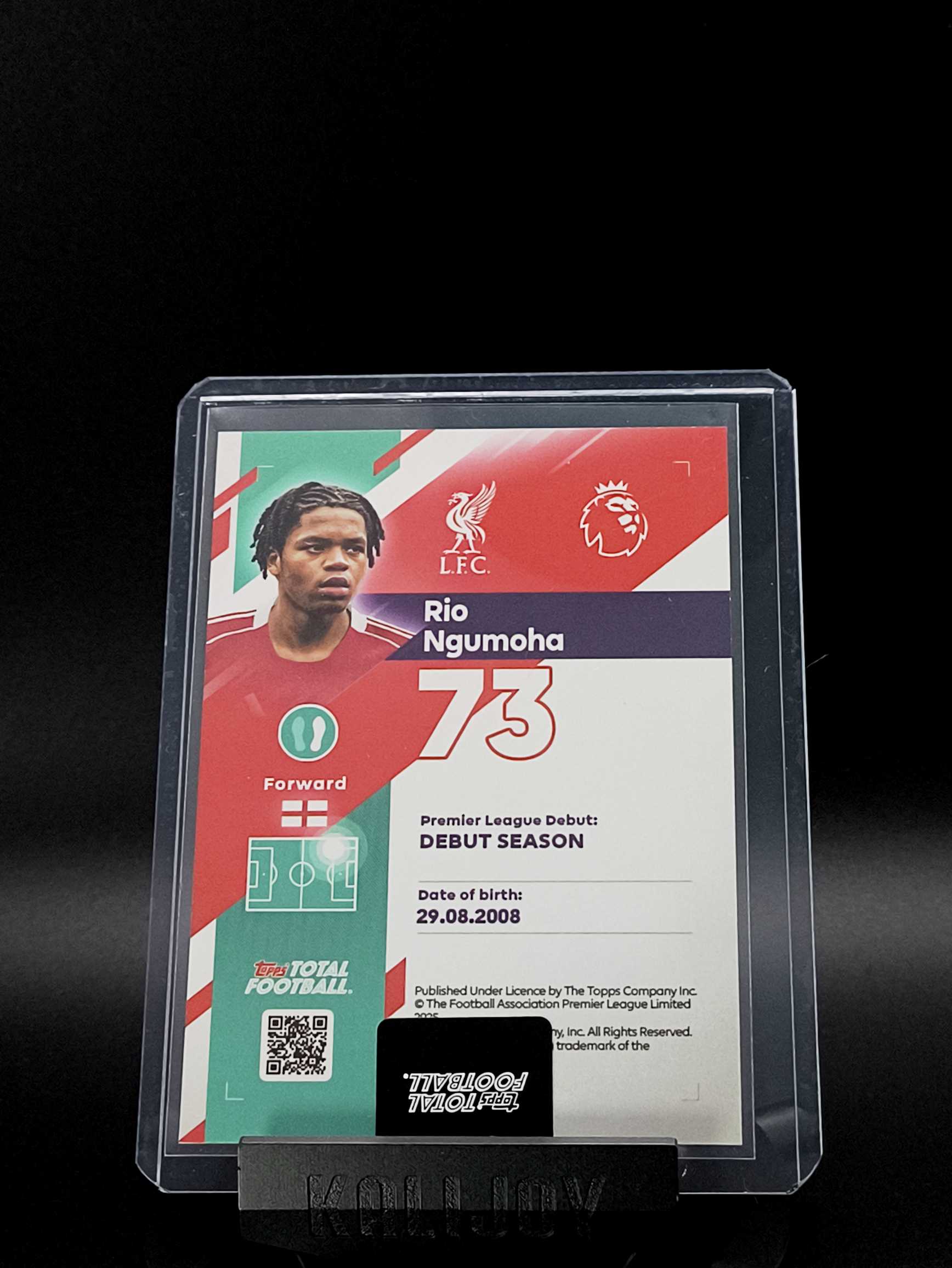 2025-26 Topps Total Football Rio Ngumoha 里奥・恩古莫哈 RC 利物浦 红军 利物浦超新星 英格兰 5/50编 英超 新秀 TTF 原封砖