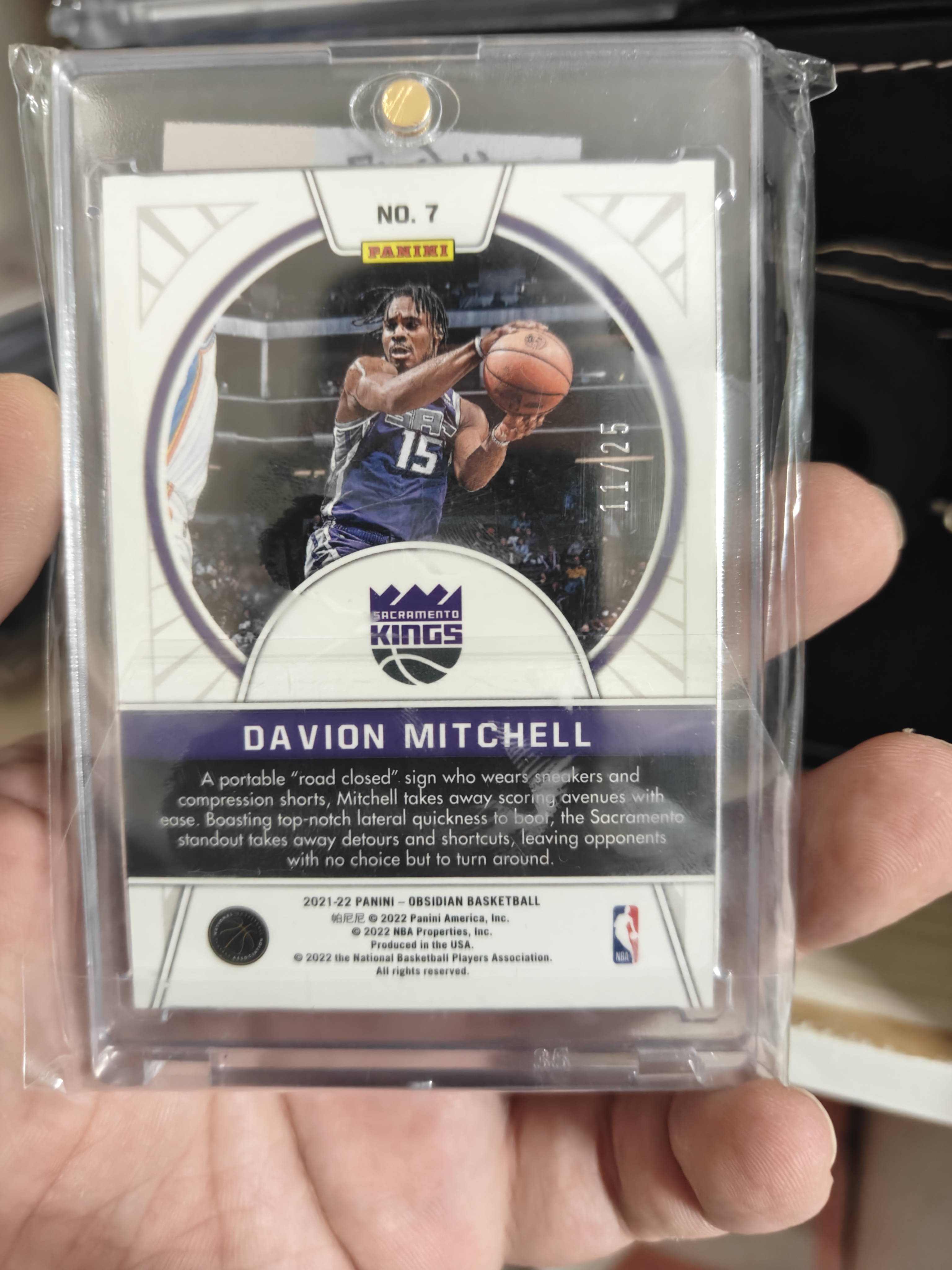 2021-22 Panini Obsidian Davion Mitchell RC #7 新秀年 选秀年 rookie 超低编 25编 戴文 米切尔 顶级折射