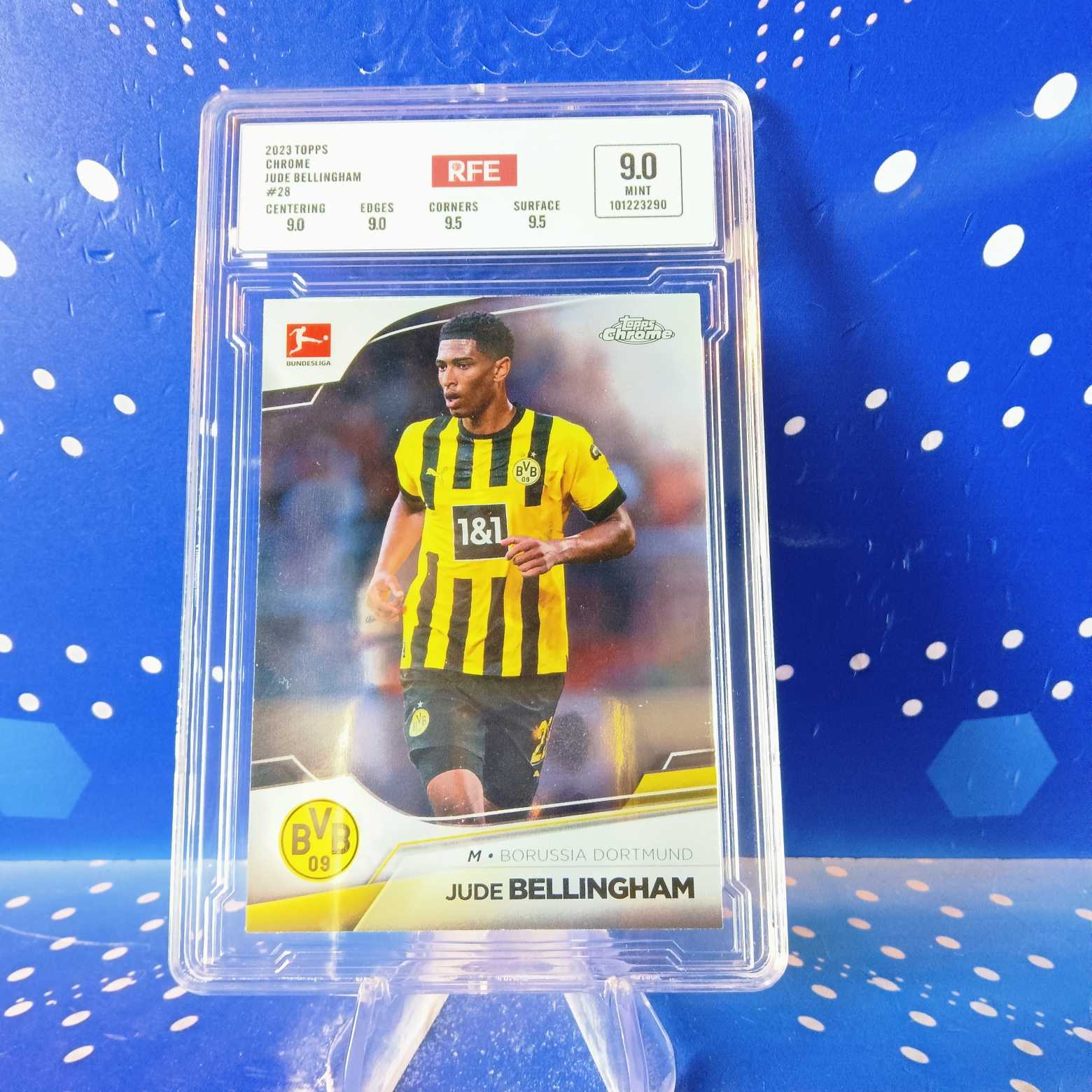 2023 Topps Chrome 贝林厄姆 评级卡 多特蒙德 实卡精美稀有 品质保障 投资收藏必备 生日礼物 【蓝色星球】