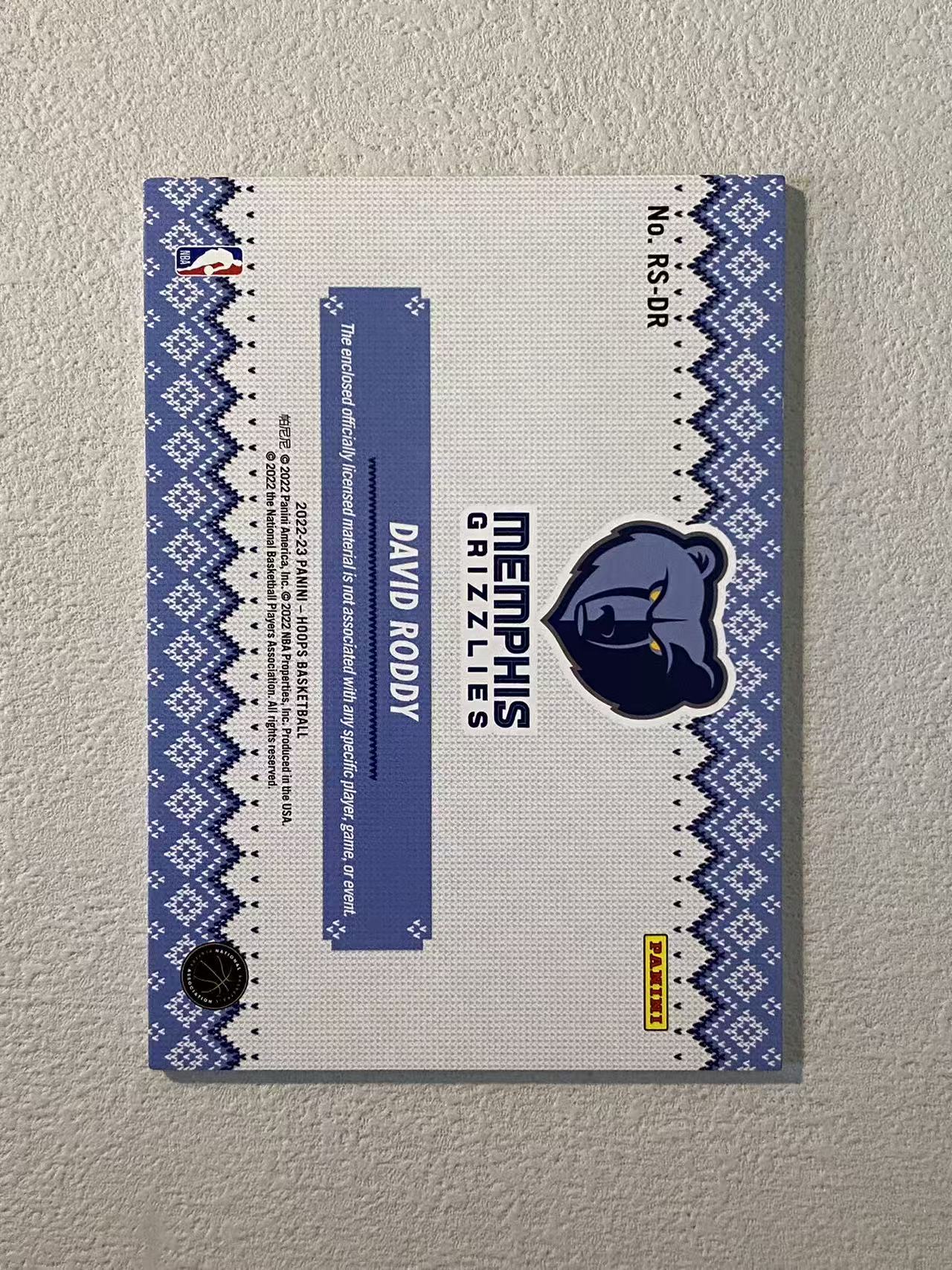 2021-22 Panini NBA Hoops David Roddy RC 灰熊 新秀rc 大卫 罗迪 毛衣 球衣 物料 收藏必备