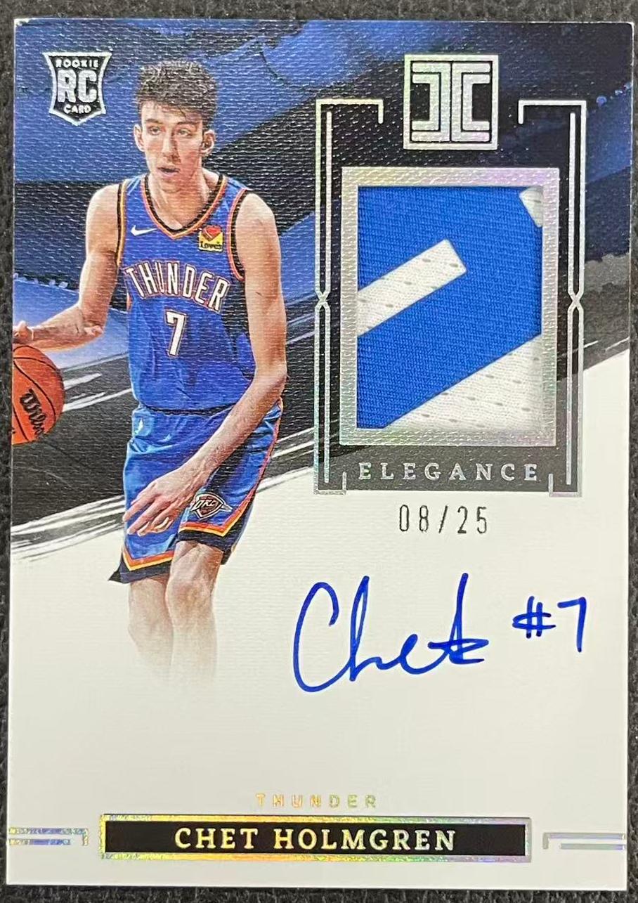 2022-23 Panini Impeccable Chet Holmgren 【赛博典藏】 小真金 雷霆 切特 霍姆格伦 /25编 rpa 签字 卡签 新秀 rc 银平行 微瑕如图 #DE#