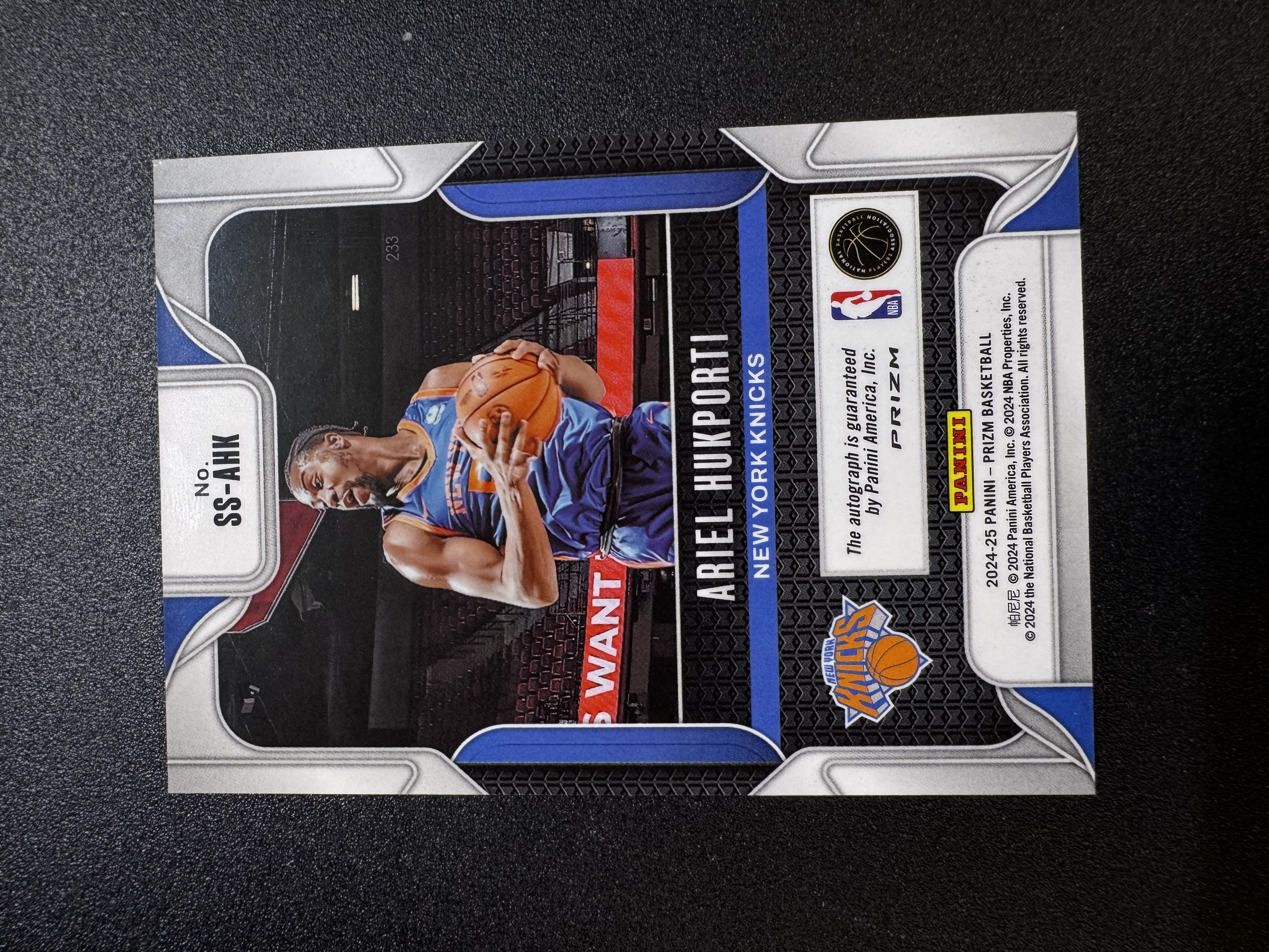 2024-25 帕尼尼 Panini Prizm Pz系列 尼克斯 Ariel Hukporti 阿里尔 胡克波尔蒂 新秀RC 签字 新秀签 SS签 潜力新秀