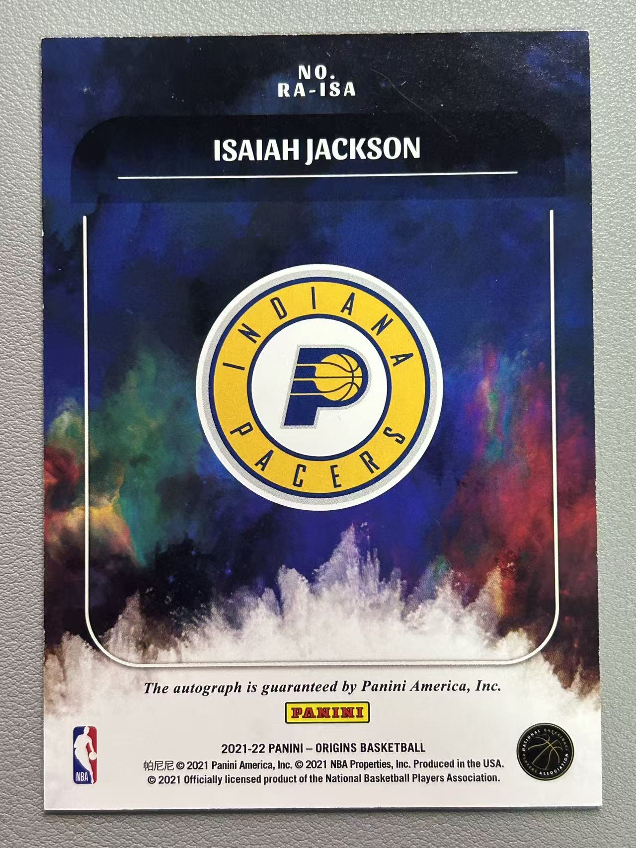 【阿泽代卖】2021-22 Panini Origins 起源 Isaiah Jackson 步行者 新秀 RC 以赛亚 杰克逊 签字 卡签 01/25编 首编 闪版 泼墨 卡品如图 介意勿拍-zz